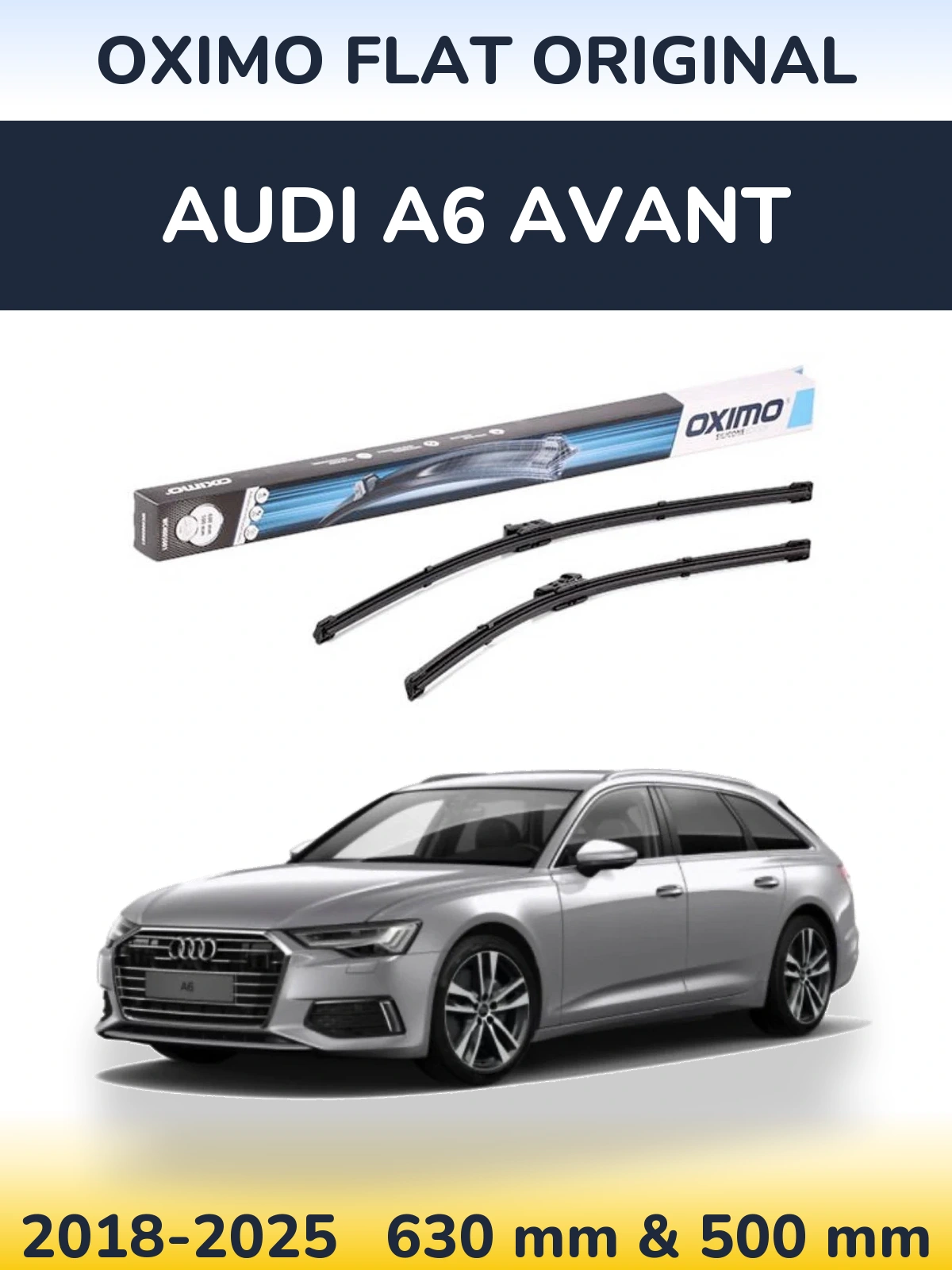 Komplet przednich wycieraczek Oximo Flat Original 600 & 500 mm do Audi A6 Avant 2018-2025