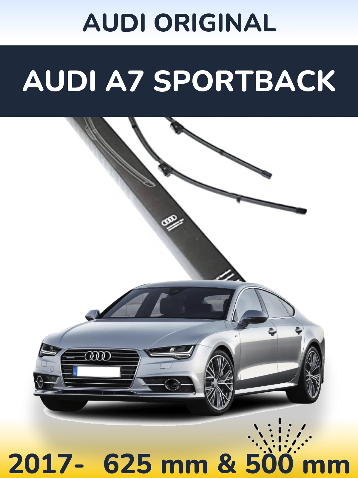 Komplet przednich wycieraczek Audi OEM Audi Original 625 & 500 mm do Audi A7 Sportback 2017-2026