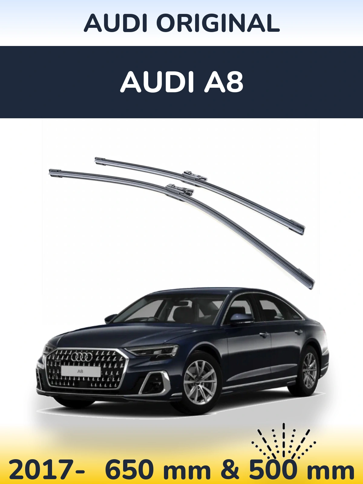 Komplet przednich wycieraczek Audi OEM Audi Original 650 & 500 mm do Audi A8 2017-2026