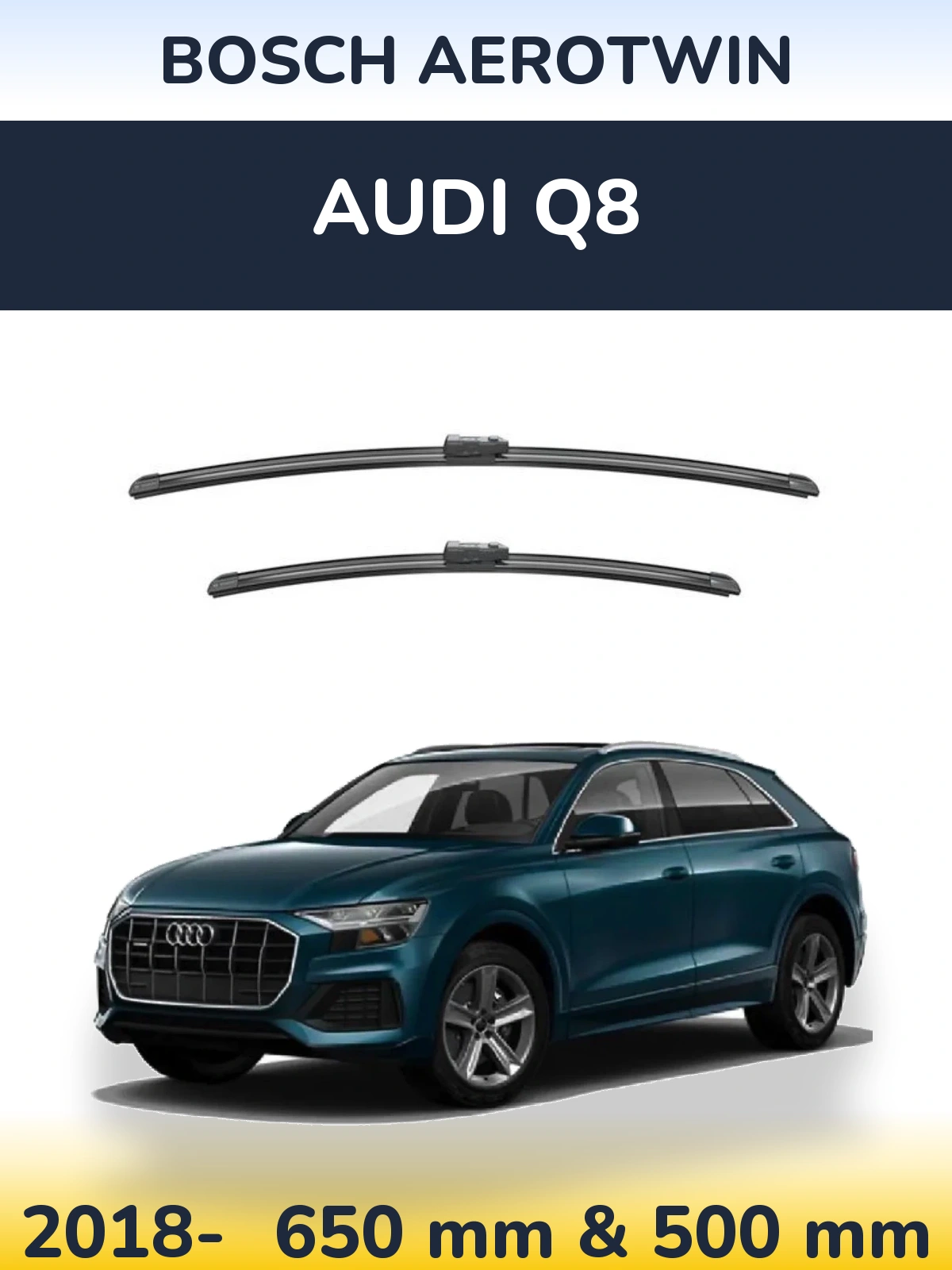 Komplet przednich wycieraczek BOSCH AeroTwin 650 & 500 mm do Audi Q8 2018-2026