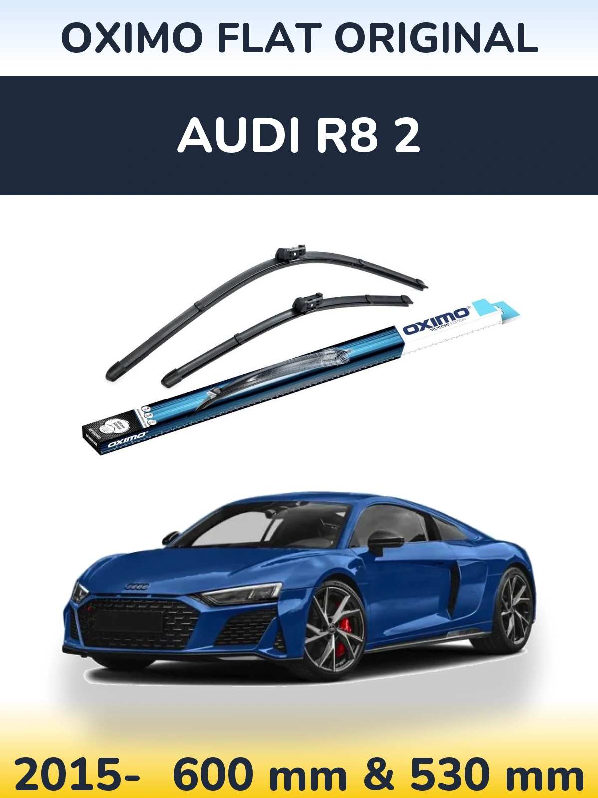Комплект передних дворников Oximo Flat Original 600 & 500 мм для Audi R8 2 2015-2026