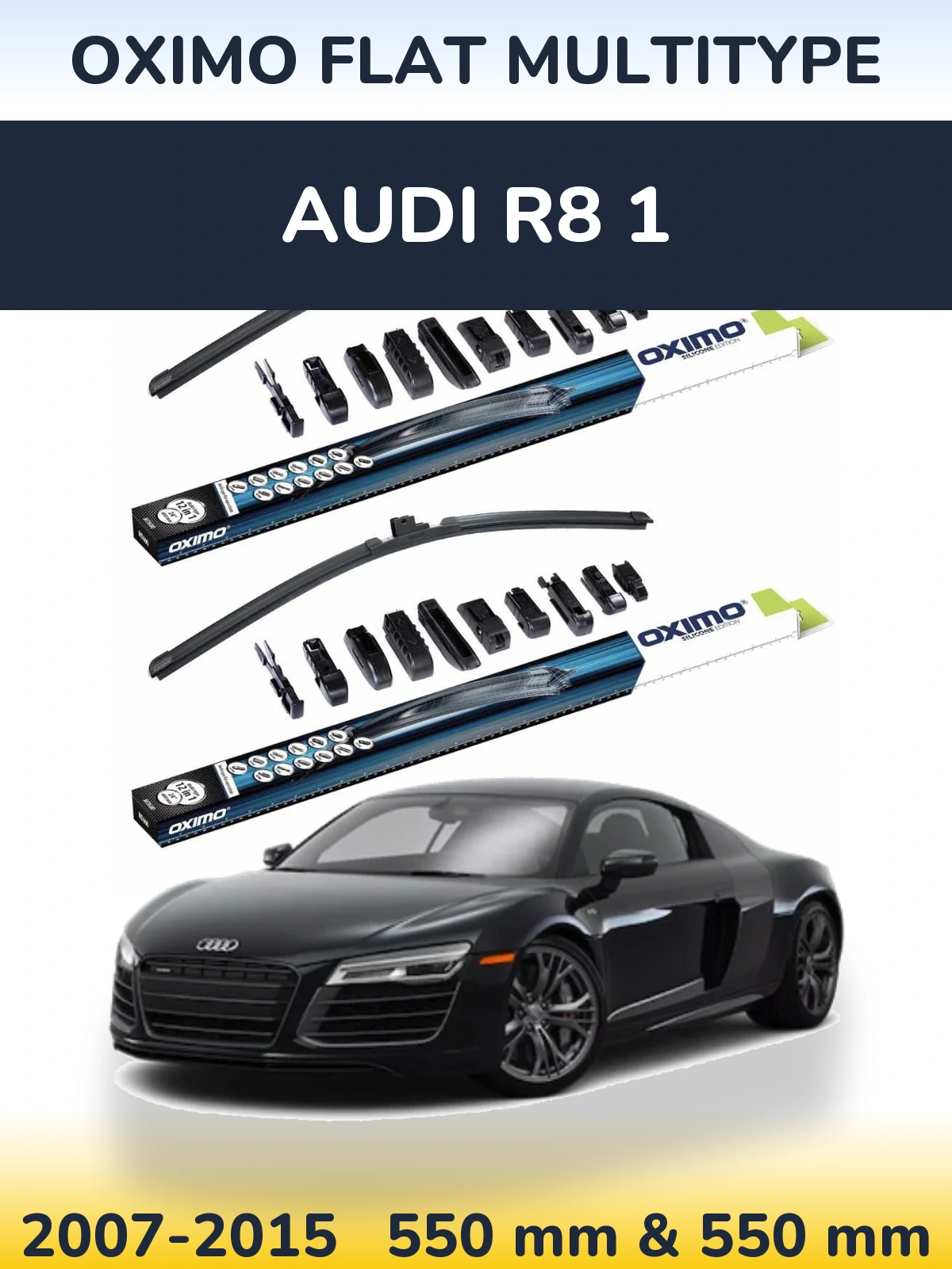 Komplet przednich wycieraczek Oximo Flat MultiType 550 & 550 mm do Audi R8 1 2007-2015