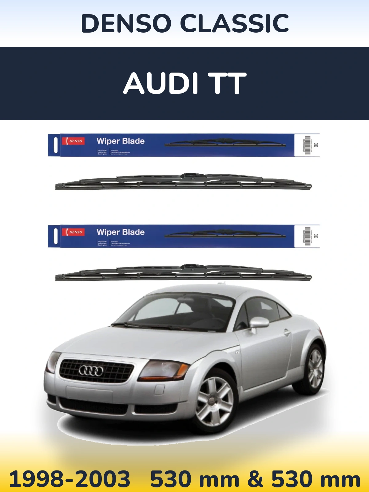 Комплект передних дворников Denso Classic 530 & 530 мм для Audi TT 1998-2003