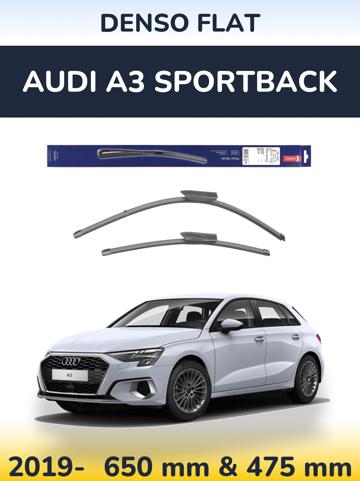 Komplet przednich wycieraczek Denso Flat 650 & 475 mm do Audi A3 Sportback 2019-2026