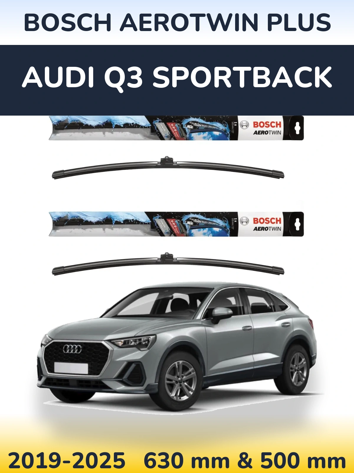 Komplet przednich wycieraczek BOSCH AeroTwin Plus 600 & 500 mm do Audi Q3 Sportback 2019-2025