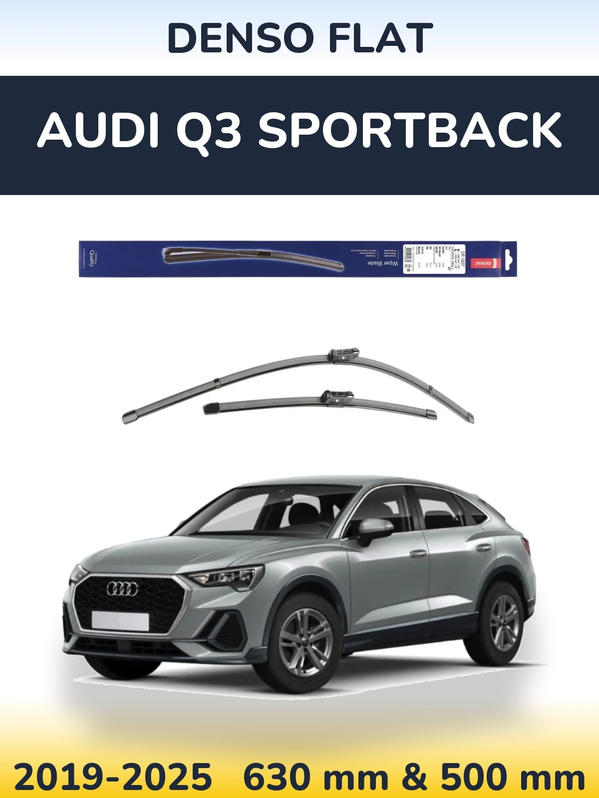 Komplet przednich wycieraczek Denso Flat 600 & 500 mm do Audi Q3 Sportback 2019-2025