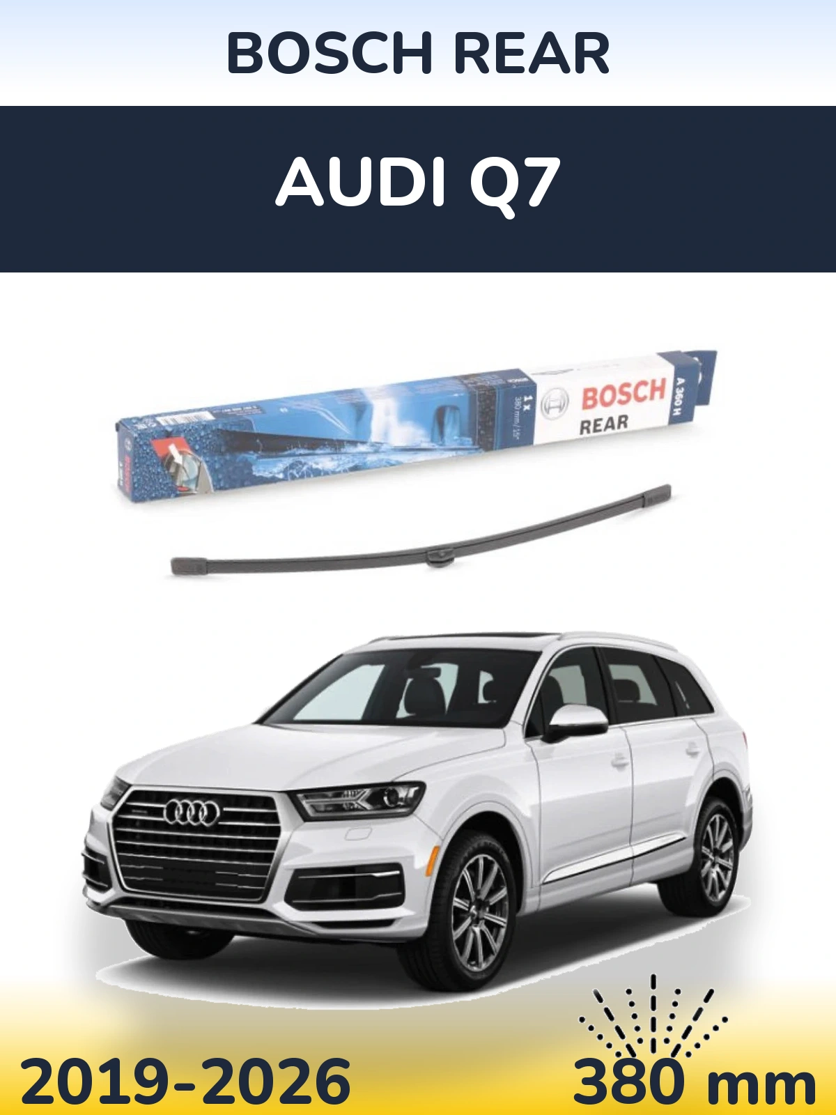 Задний дворник BOSCH Rear 380 мм для Audi Q7 2019-2026