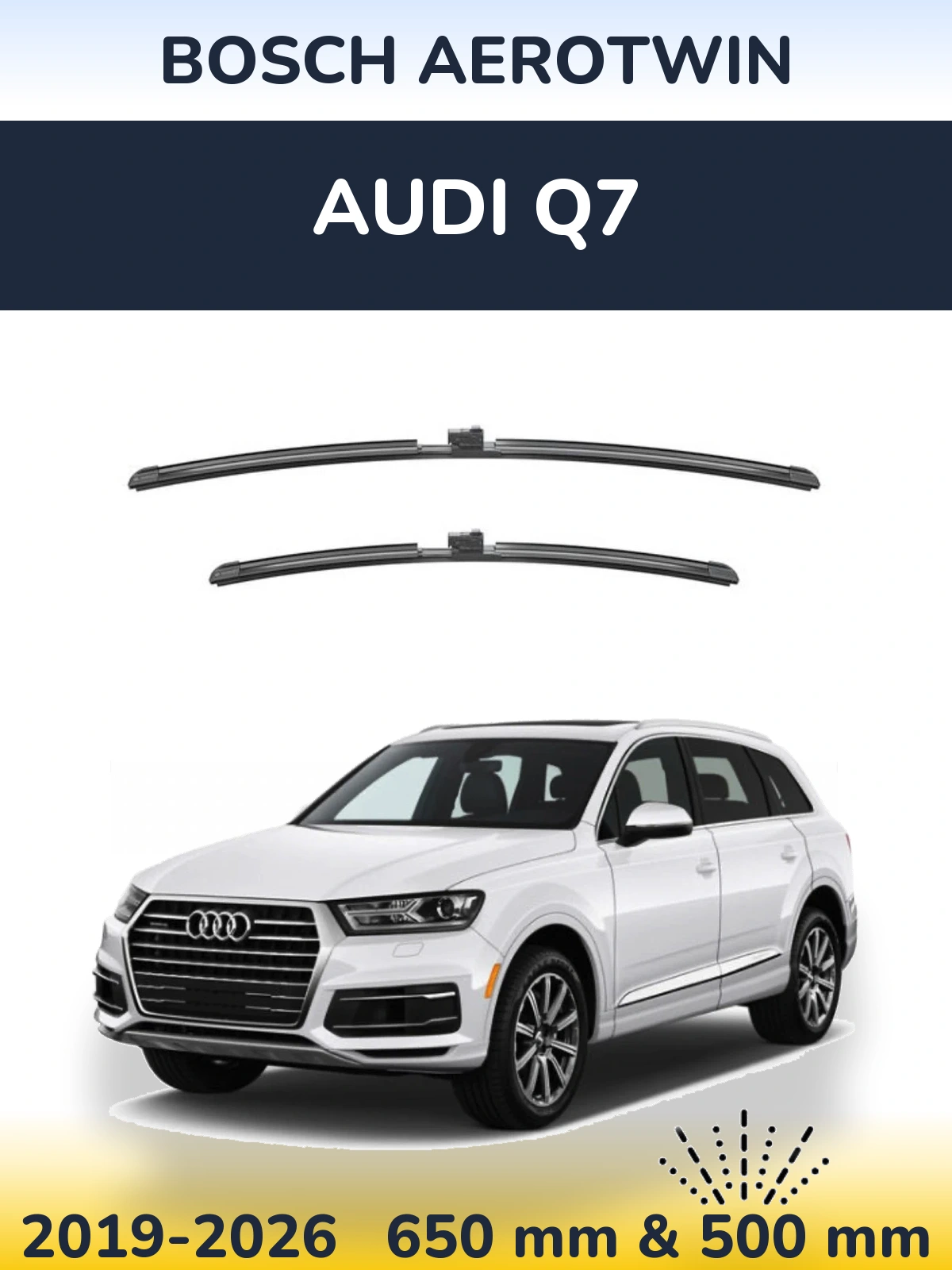 Komplet przednich wycieraczek BOSCH AeroTwin 650 & 500 mm do Audi Q7 2019-2026