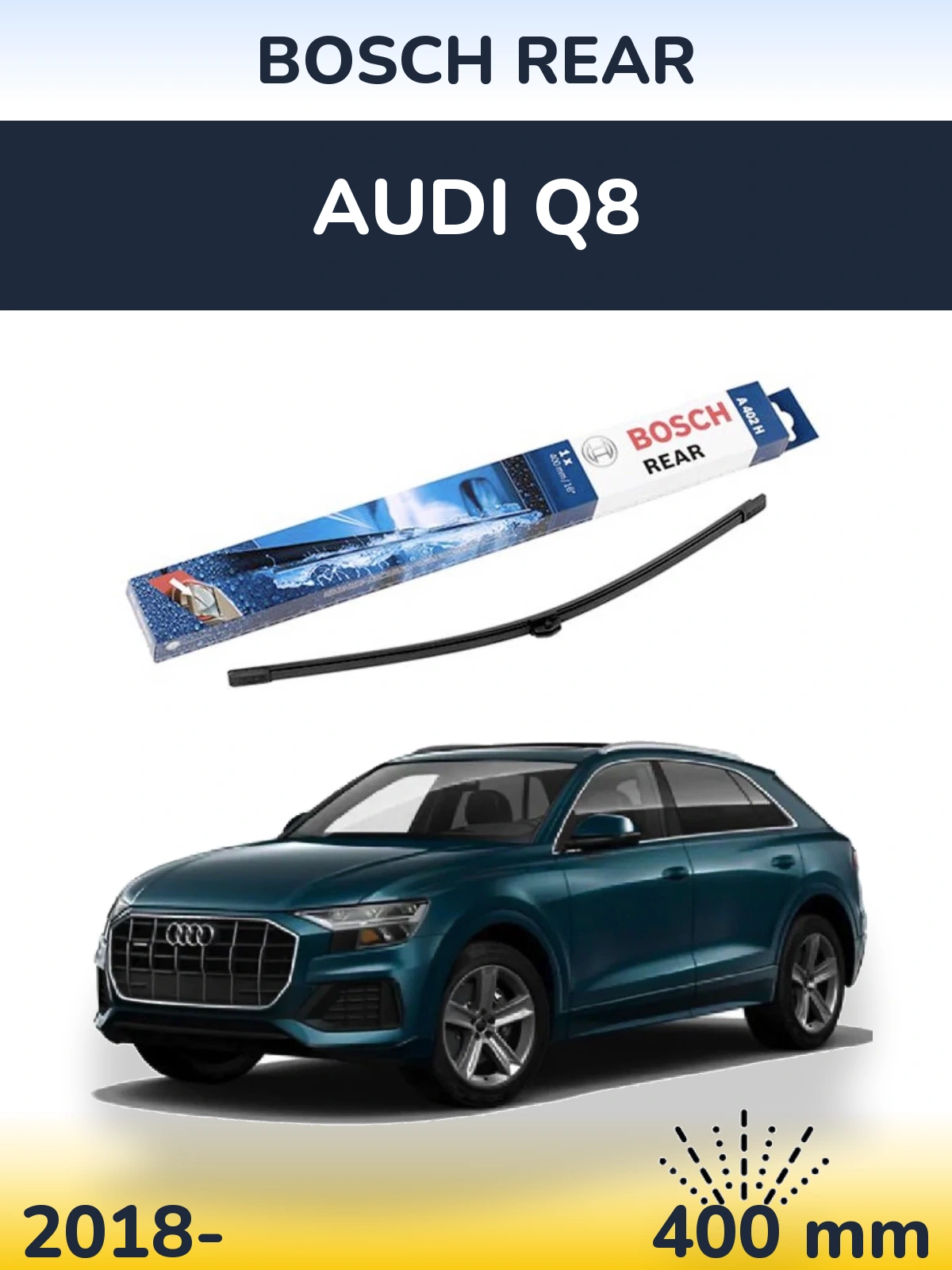 Задний дворник BOSCH Rear 400 мм для Audi Q8 2018-2026