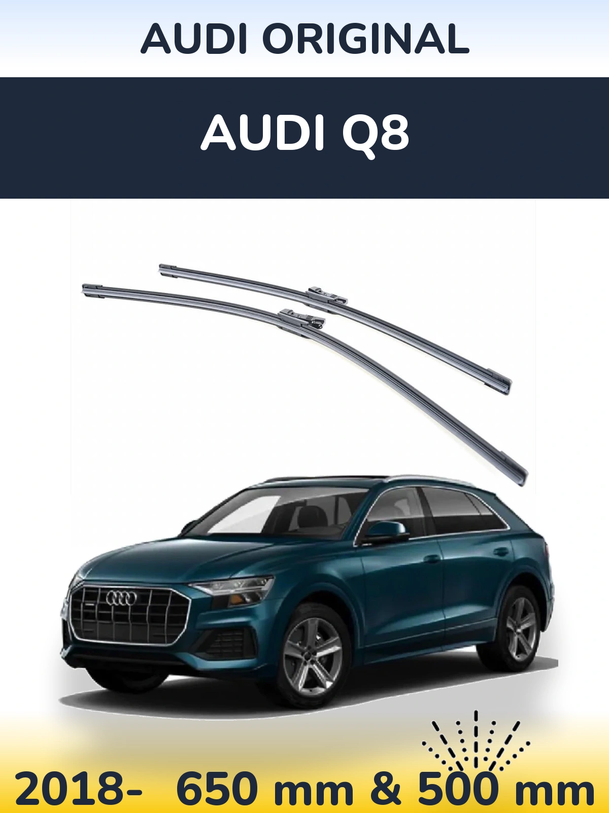 Komplet przednich wycieraczek Audi OEM Audi Original 650 & 500 mm do Audi Q8 2018-2026