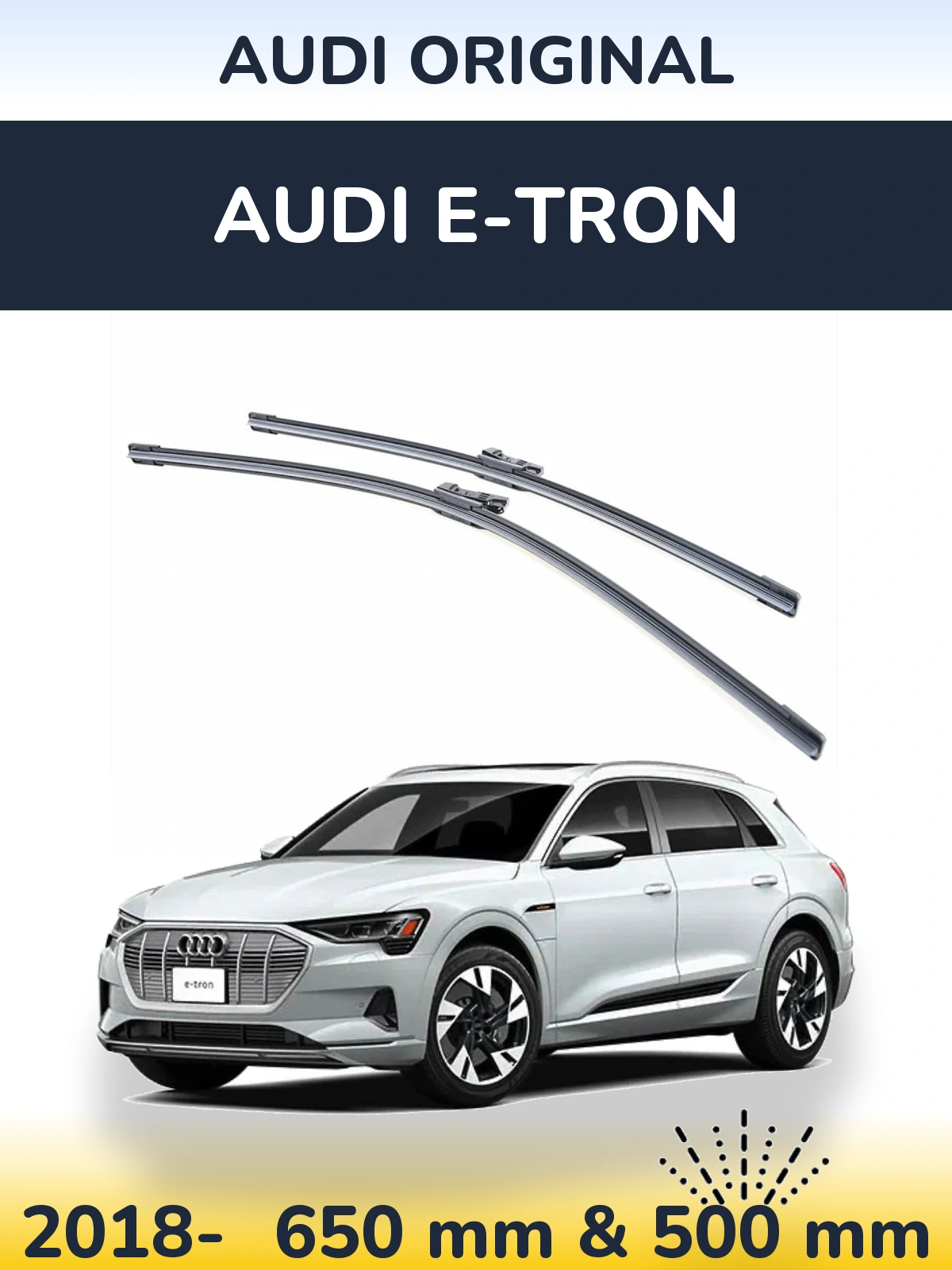 Комплект передних дворников Audi OEM Audi Original 650 & 500 мм для Audi e-tron 2018-2026