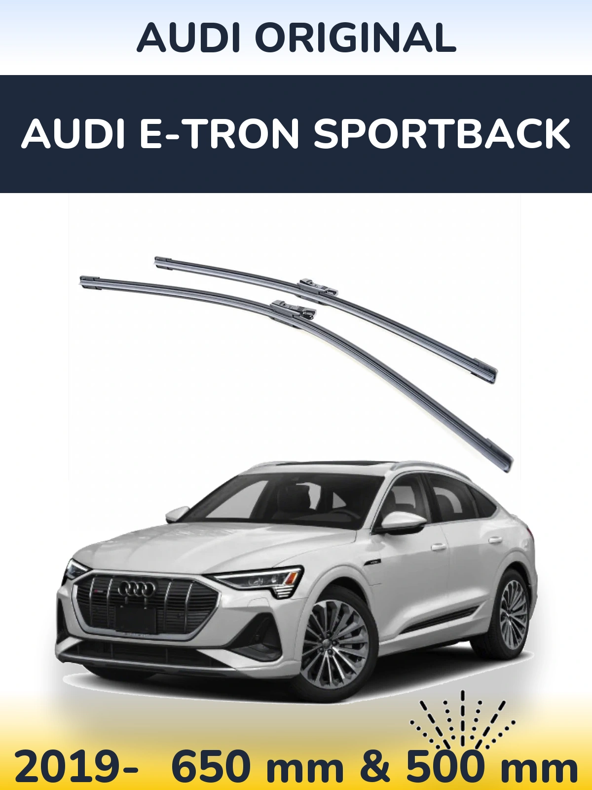 Komplet przednich wycieraczek Audi OEM Audi Original 650 & 500 mm do Audi e-tron Sportback 2019-2026