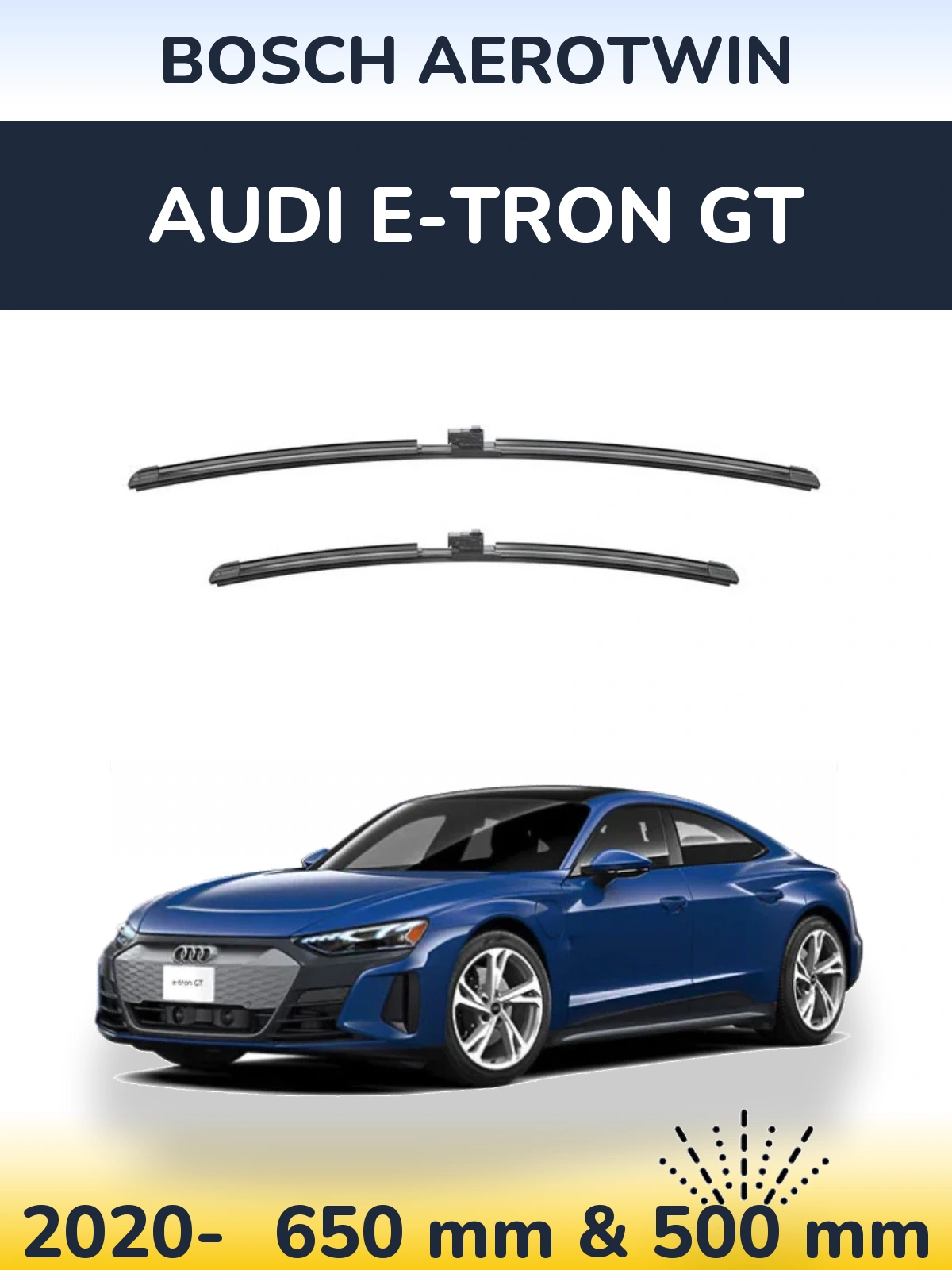 Komplet przednich wycieraczek BOSCH AeroTwin 650 & 500 mm do Audi e-tron GT 2020-2026