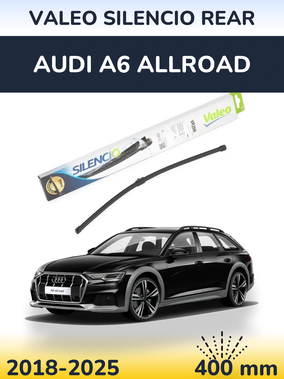 Tylna wycieraczka Valeo Silencio Rear 400 mm do Audi A6 Allroad 2018-2025