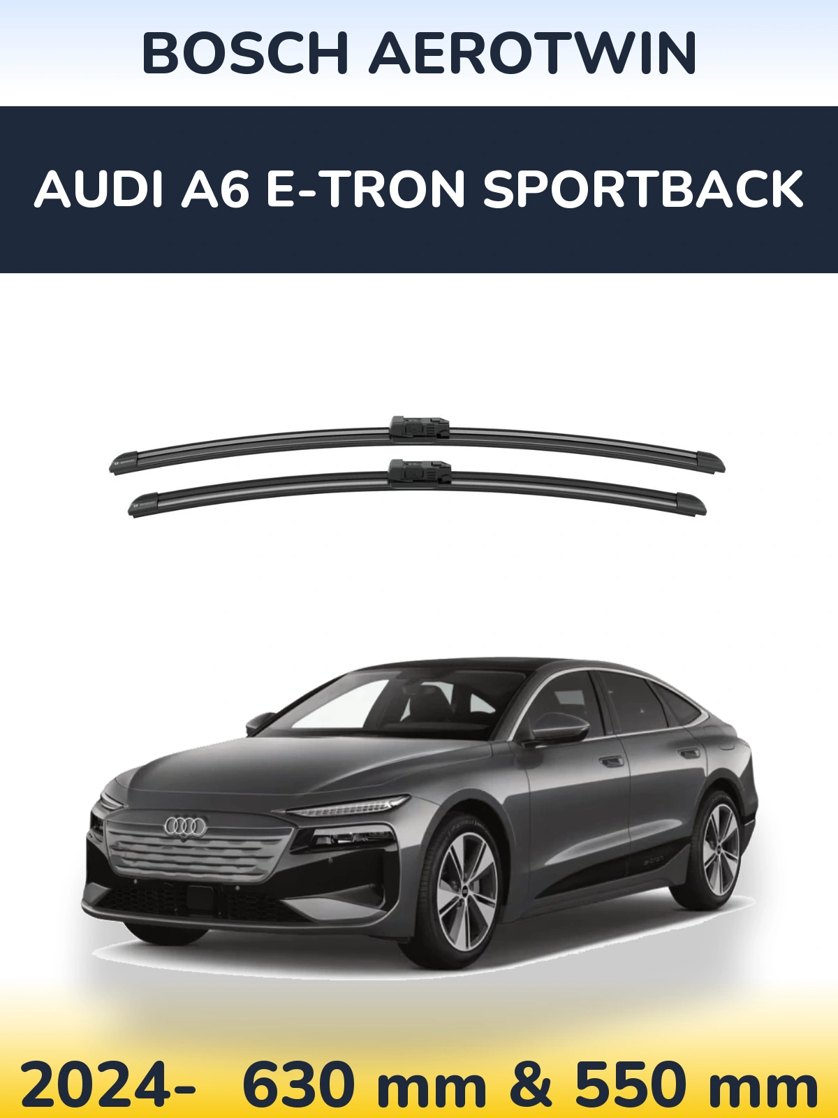Комплект передних дворников BOSCH AeroTwin 625 & 550 мм для Audi A6 e-tron Sportback 2024-2026