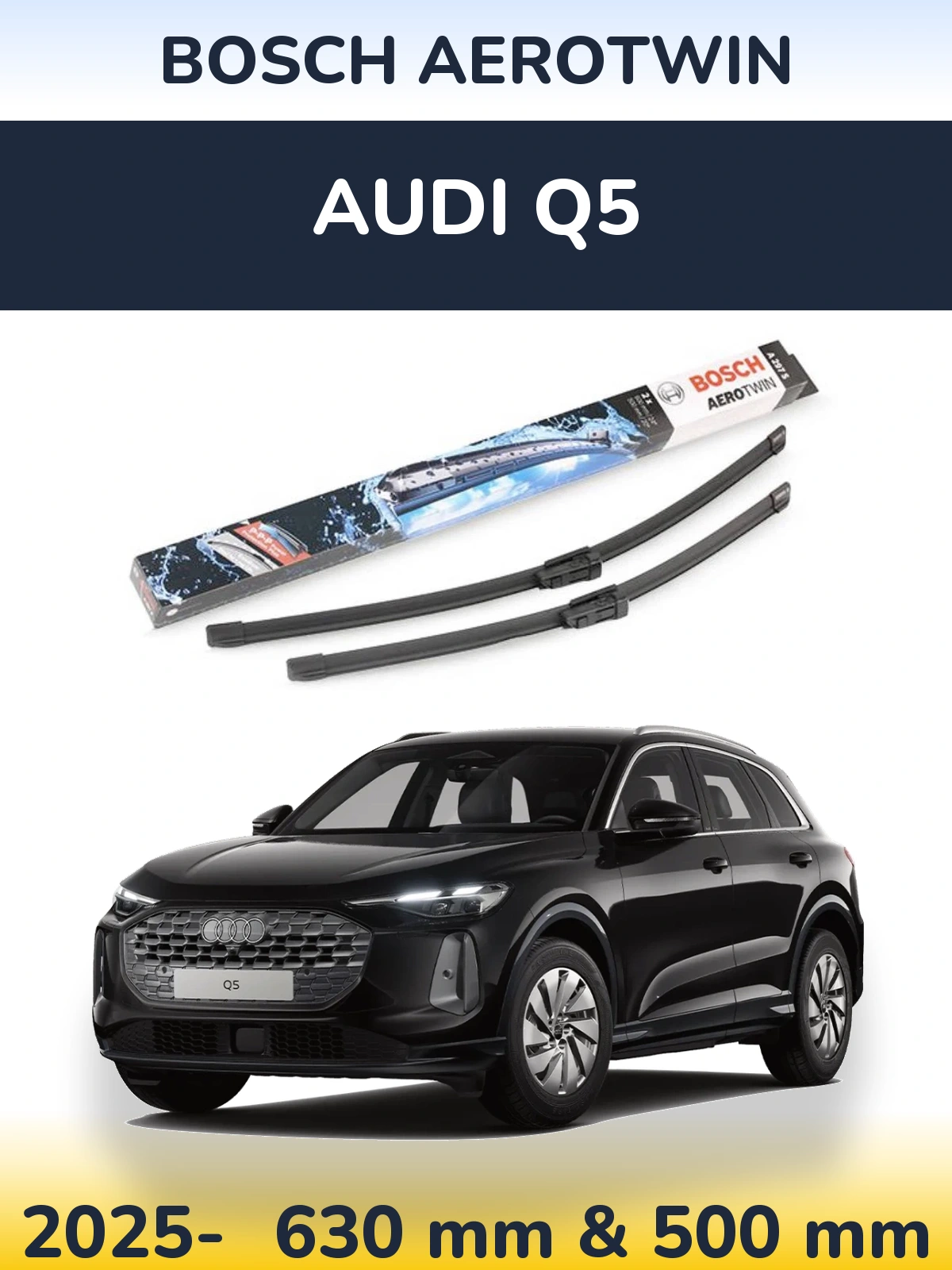 Komplet przednich wycieraczek BOSCH AeroTwin 600 & 500 mm do Audi Q5 2025-2026