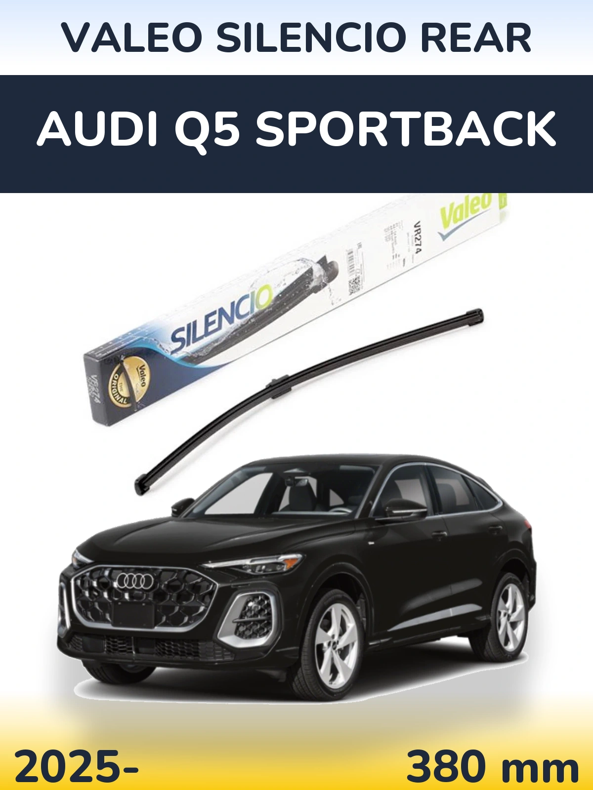 Задний дворник Valeo Silencio Rear 380 мм для Audi Q5 Sportback 2025-2026
