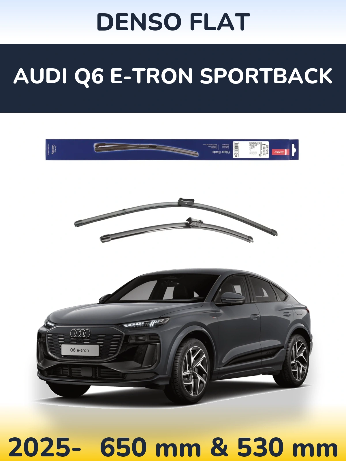 Komplet przednich wycieraczek Denso Flat 640 & 520 mm do Audi Q6 e-tron Sportback 2025-2026