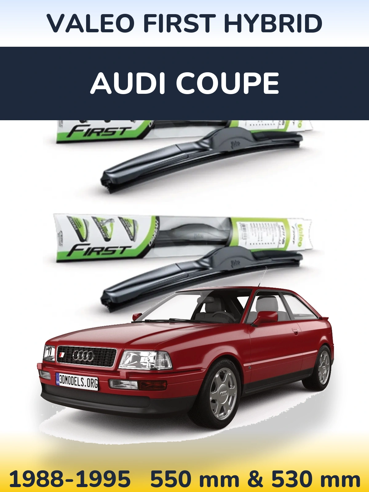 Komplet przednich wycieraczek Valeo First Hybrid 550 & 530 mm do Audi Coupe 1988-1995