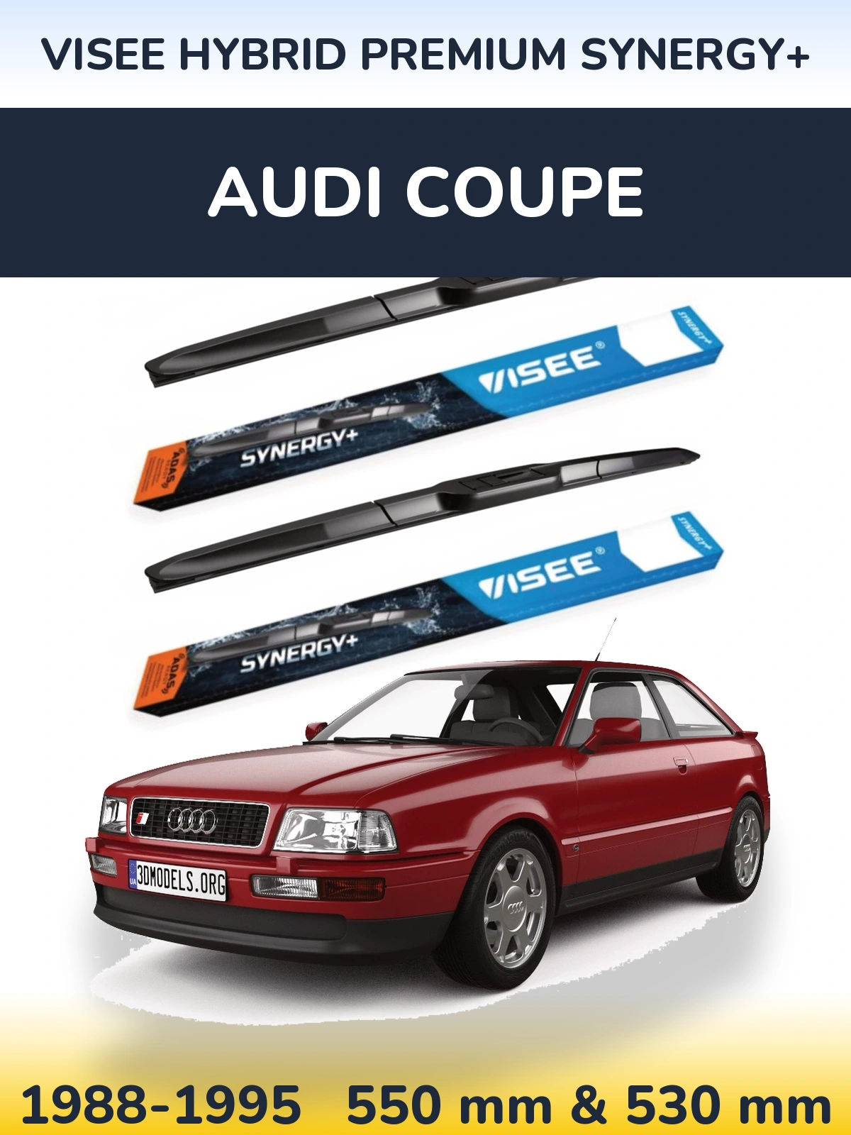 Komplet przednich wycieraczek VISEE HYBRID PREMIUM SYNERGY+ 550 & 530 mm do Audi Coupe 1988-1995