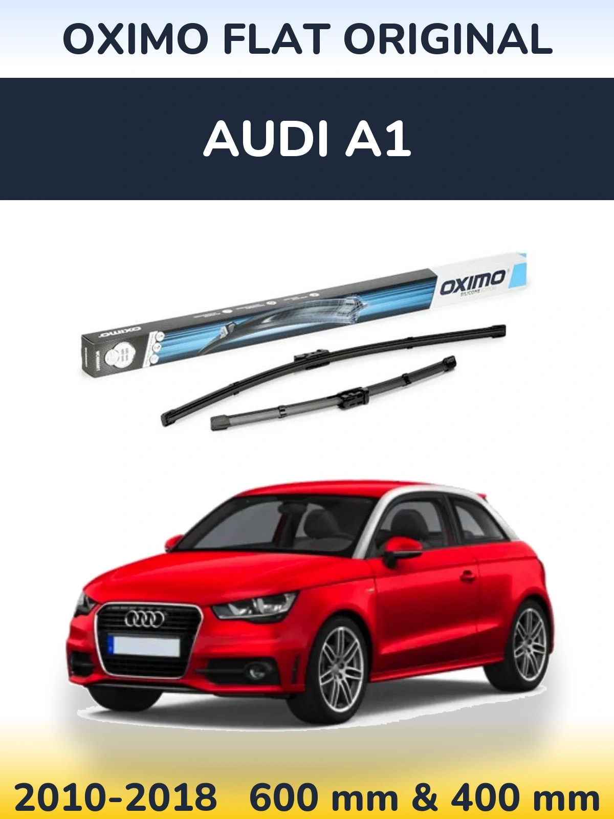 Комплект передних дворников Oximo Flat Original 600 & 400 мм для Audi A1 2010-2018