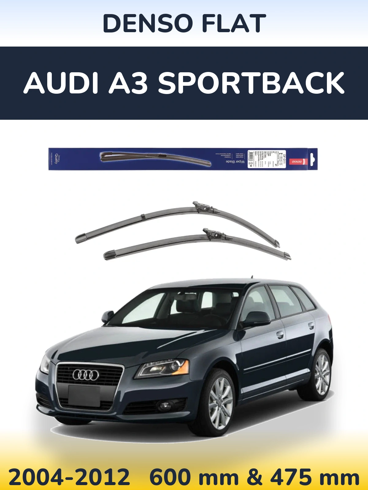 Комплект передних дворников Denso Flat 600 & 475 мм для Audi A3 Sportback 2004-2012