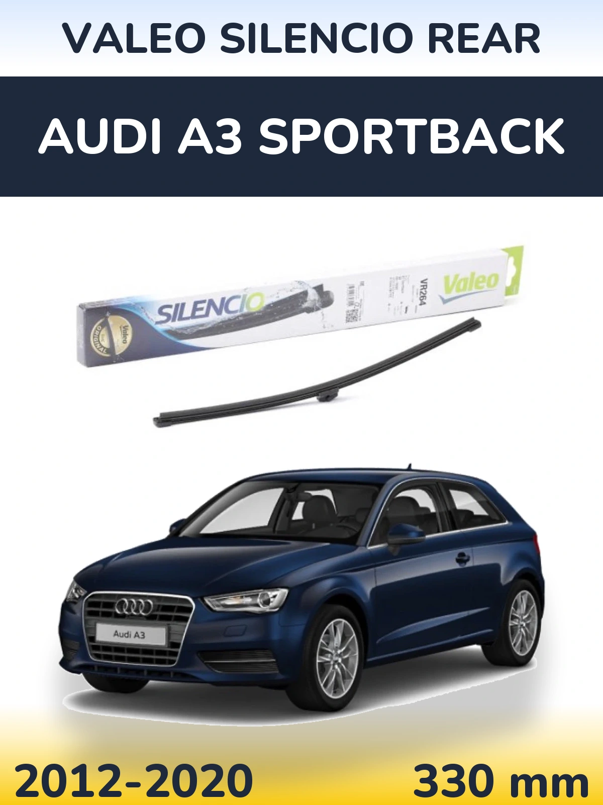 Rear wiper blade Valeo Silencio Rear 320 mm for Audi A3 Sportback 2012-2020