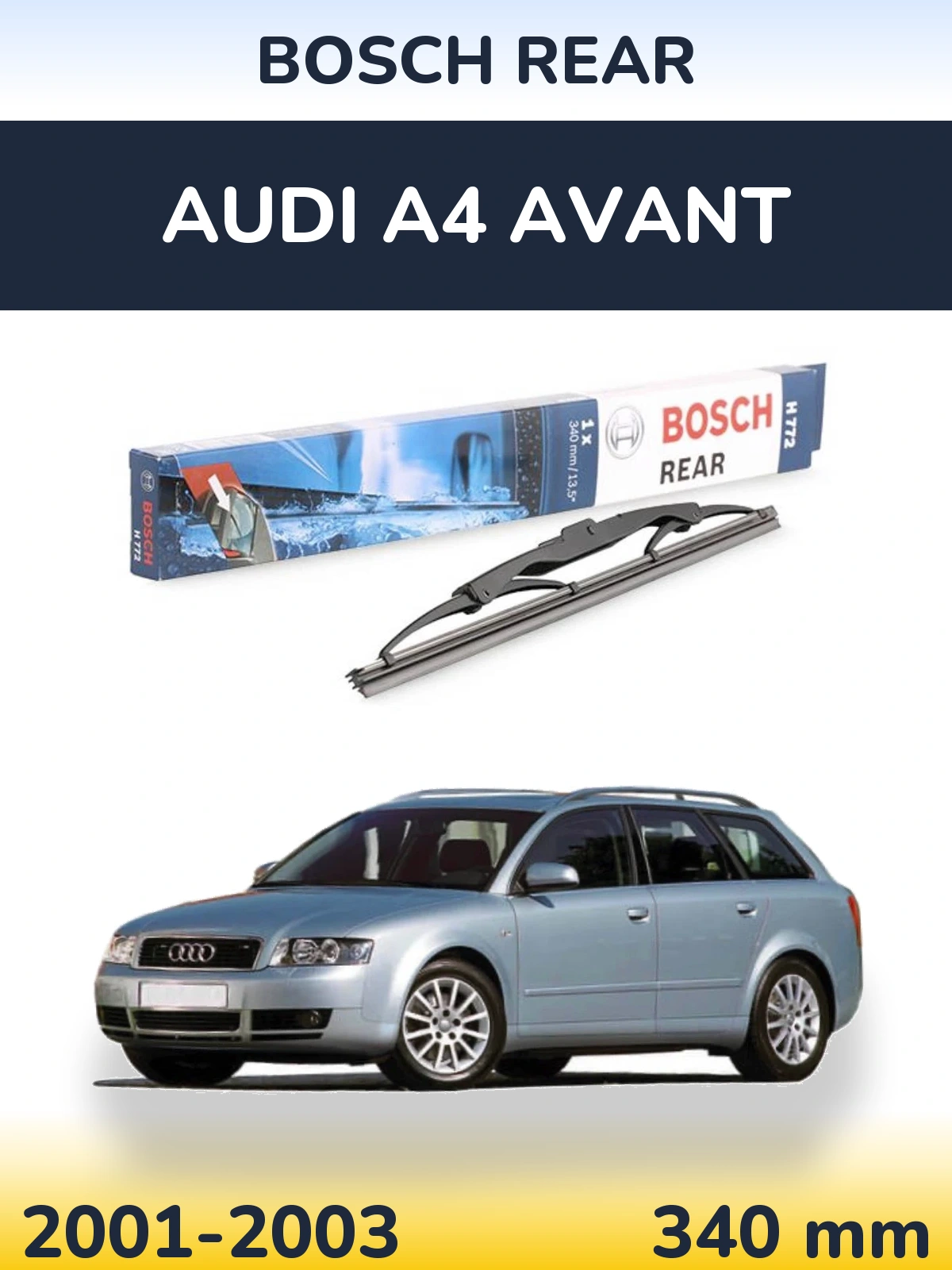 Задний дворник BOSCH Rear 340 мм для Audi A4 Avant 2001-2003