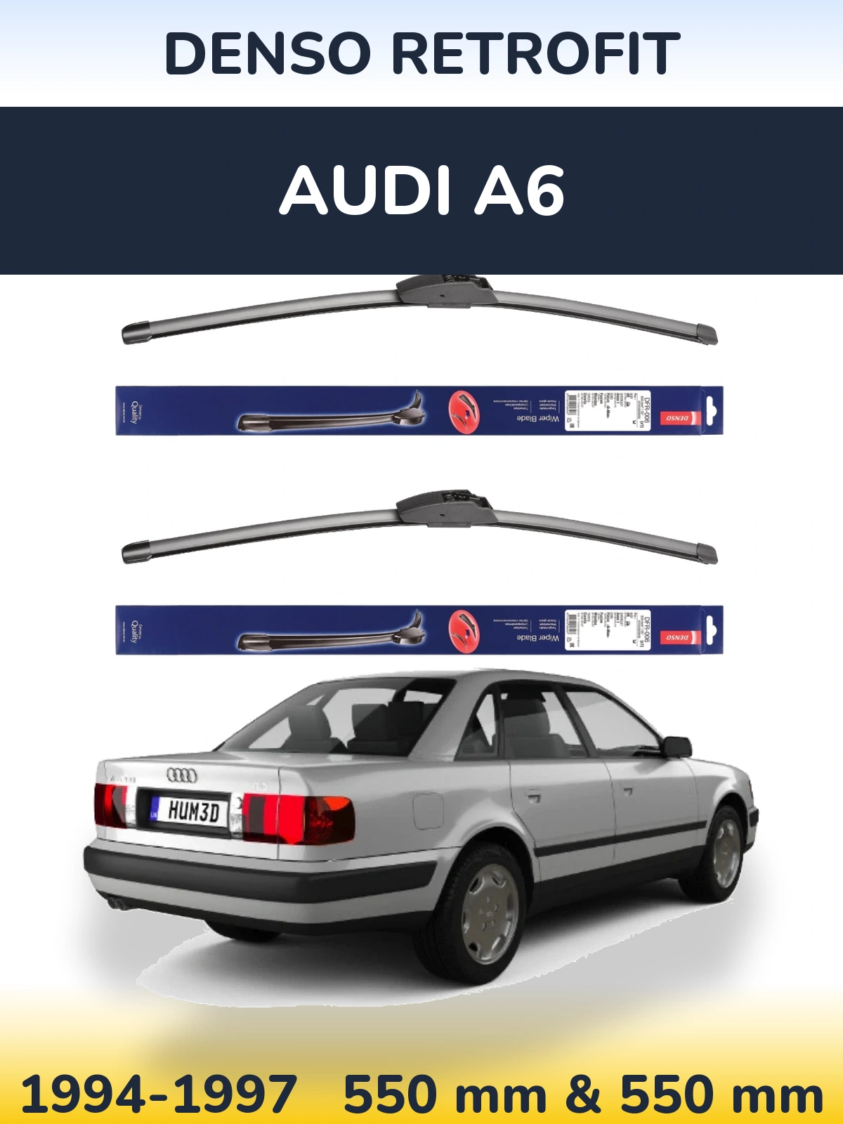 Комплект передних дворников Denso Retrofit 550 & 550 мм для Audi A6 1994-1997
