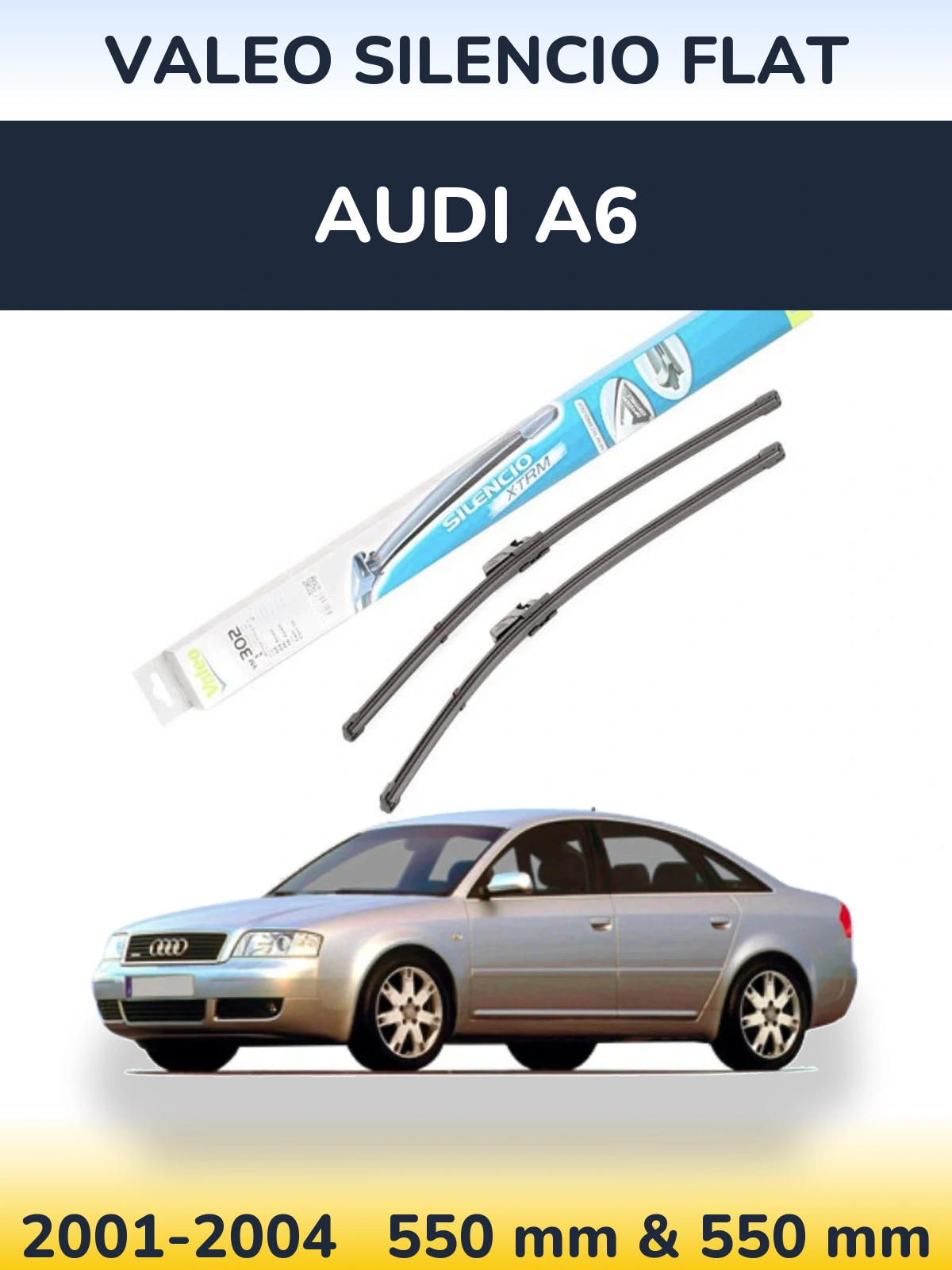 Комплект передних дворников Valeo Silencio Flat 550 & 550 мм для Audi A6 2001-2004