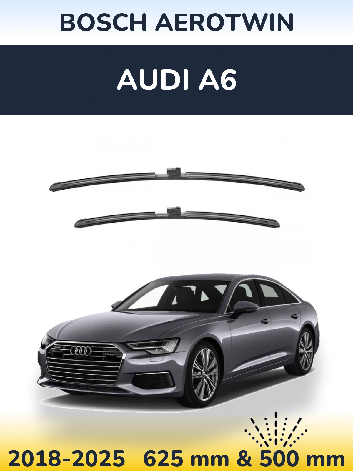 Komplet przednich wycieraczek BOSCH AeroTwin 625 & 500 mm do Audi A6 2018-2025