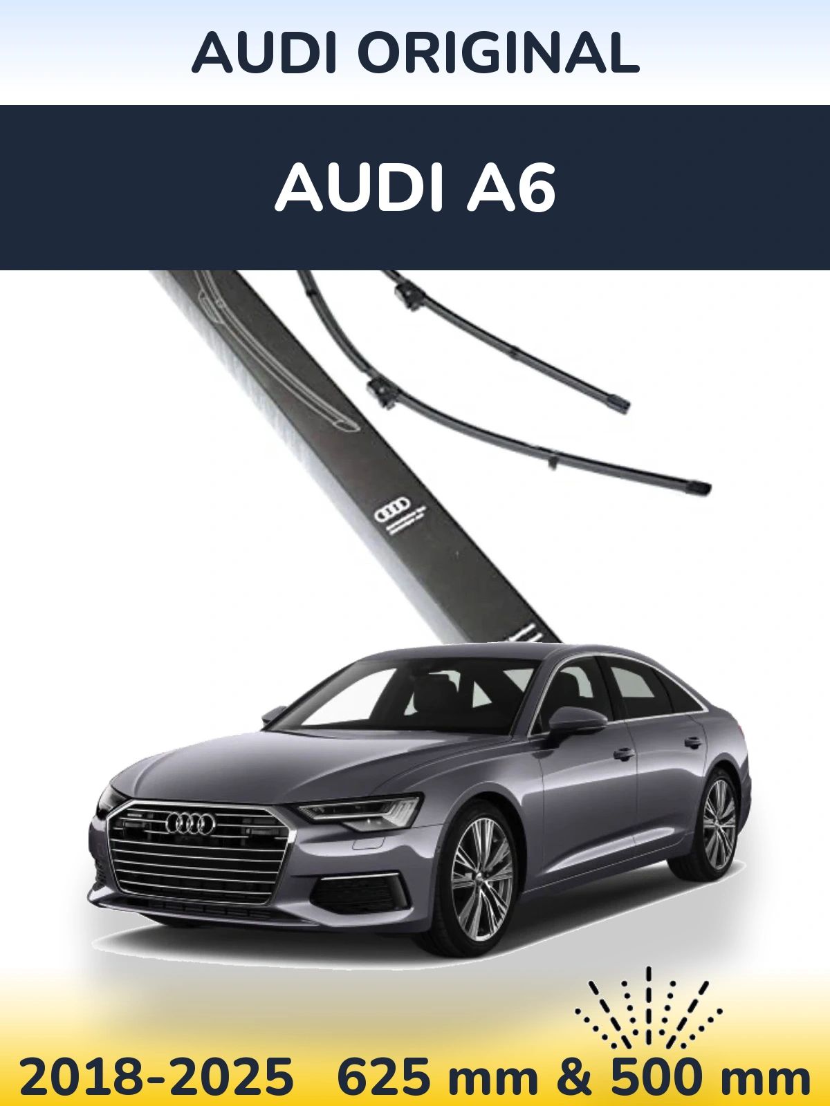 Front wiper blade set Audi OEM Audi Original 625 & 500 mm for Audi A6 2018-2025