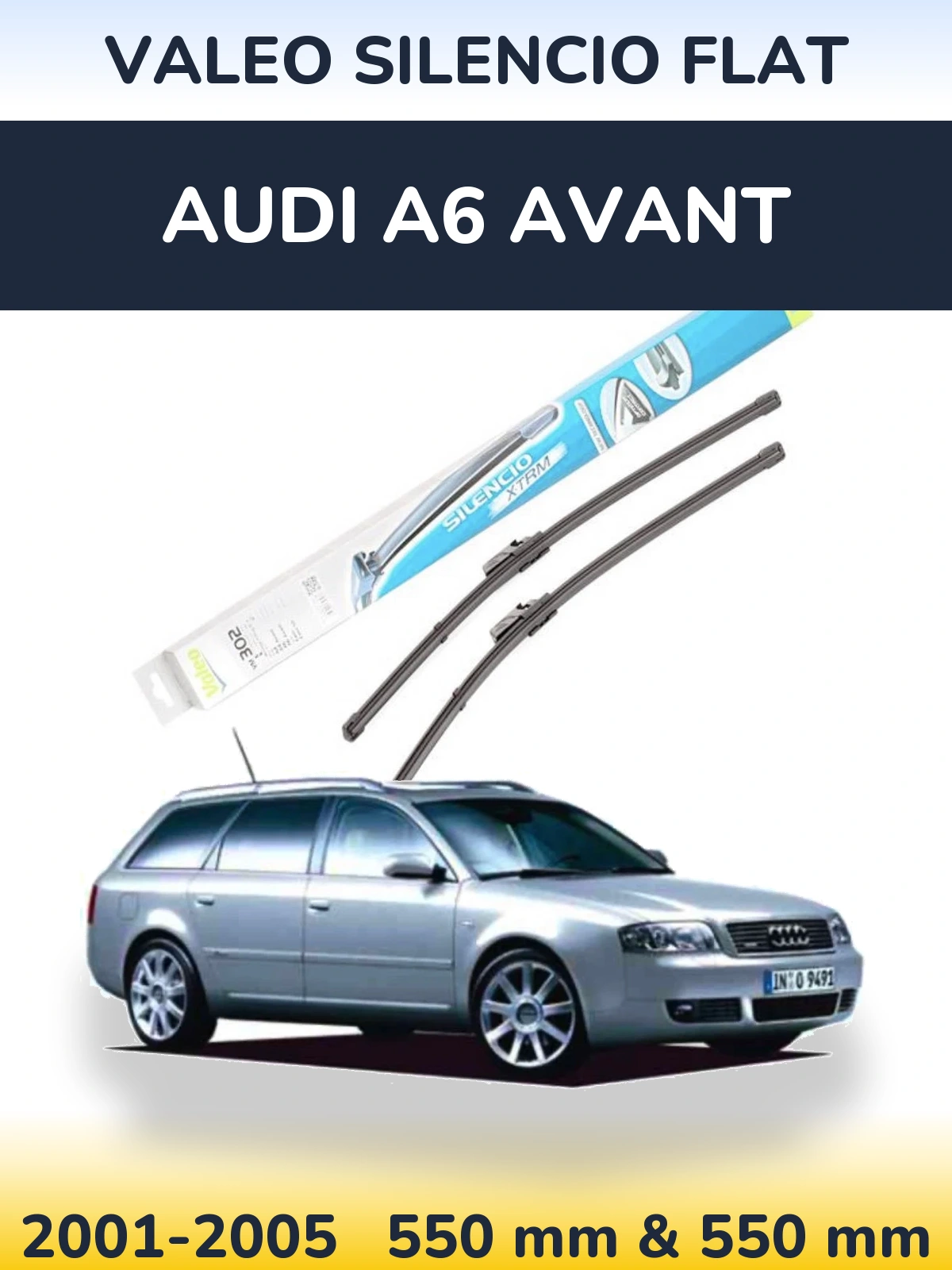 Комплект передних дворников Valeo Silencio Flat 550 & 550 мм для Audi A6 Avant 2001-2005