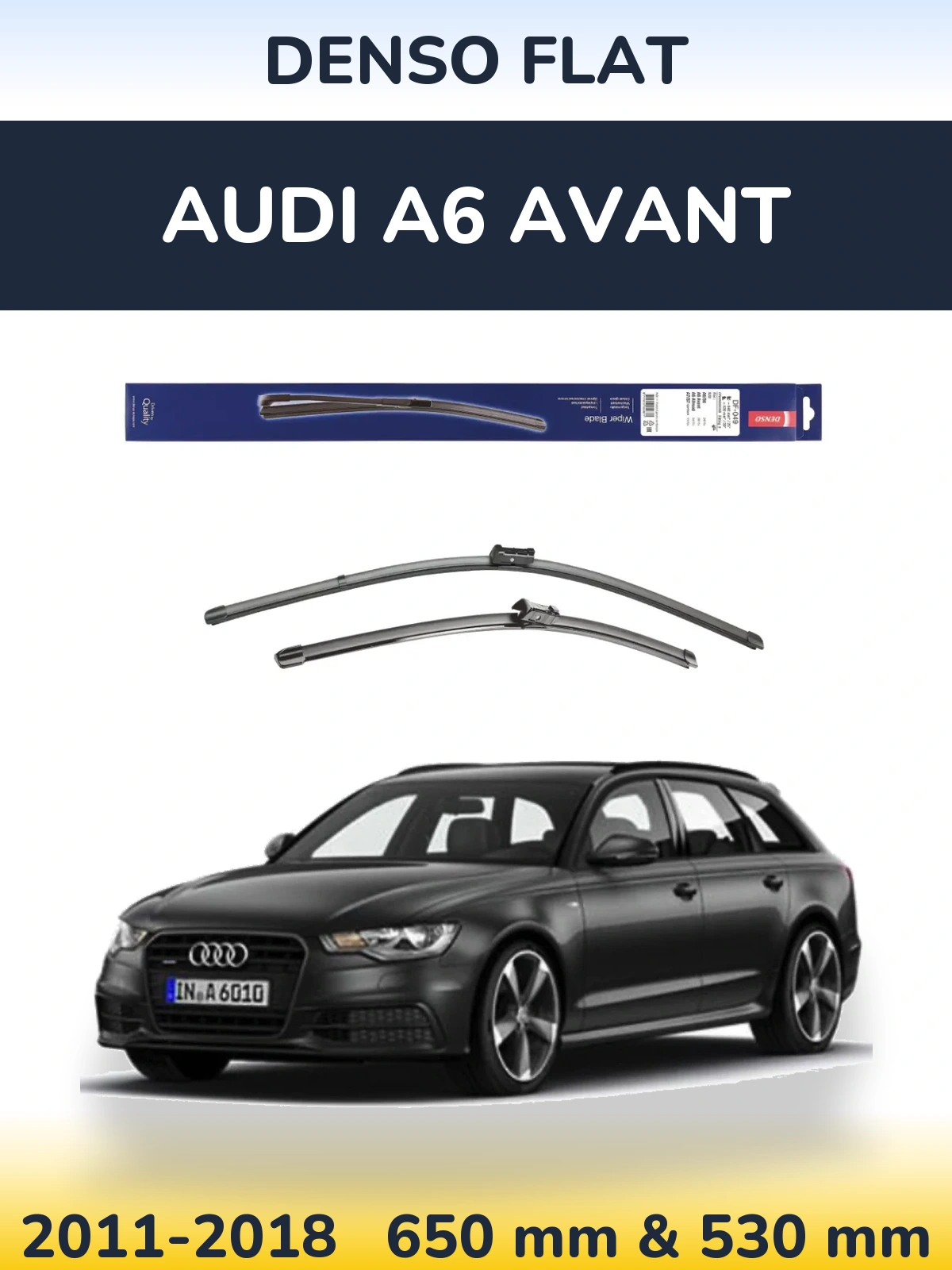 Komplet przednich wycieraczek Denso Flat 640 & 520 mm do Audi A6 Avant 2011-2018