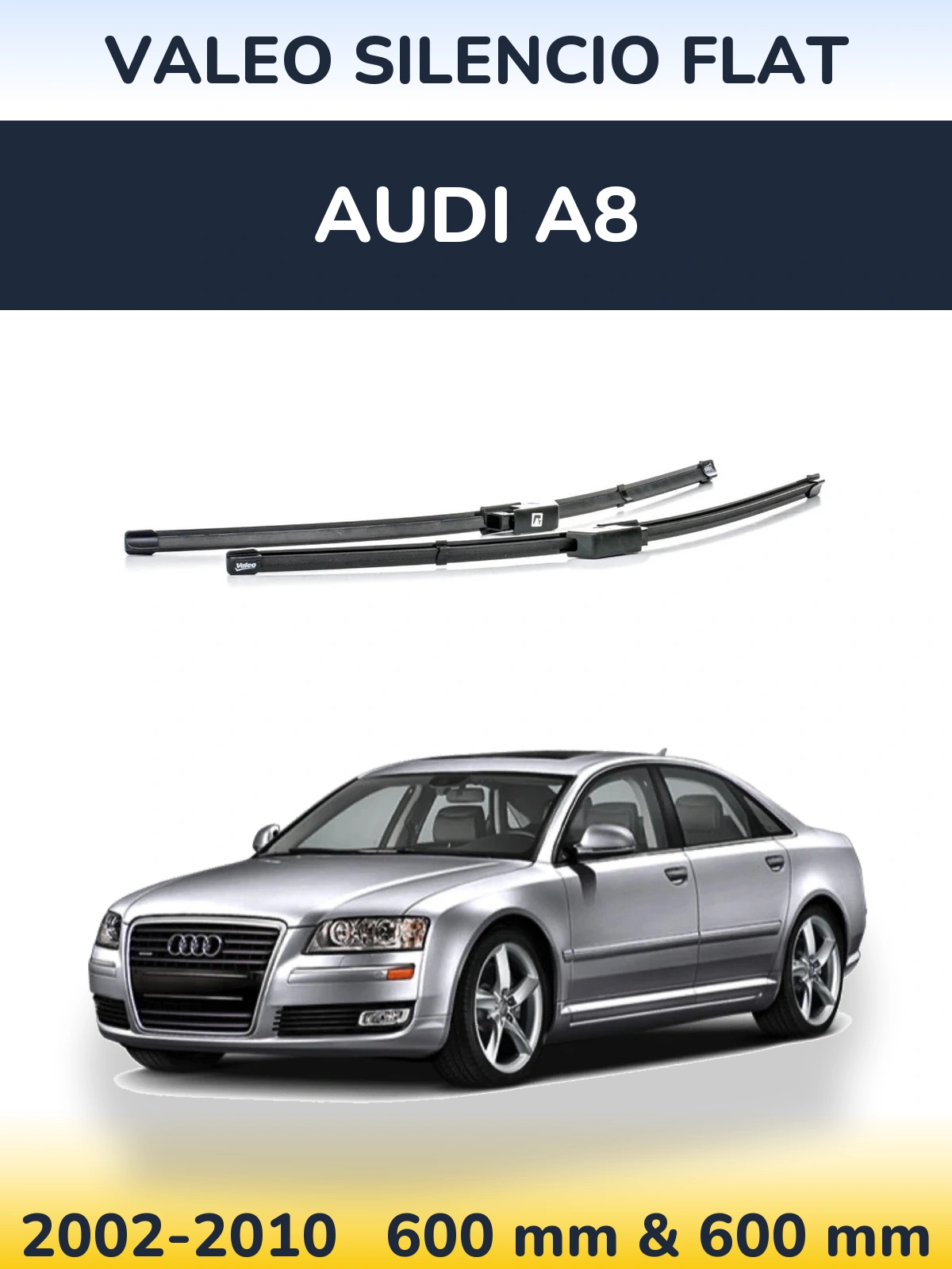 Комплект передних дворников Valeo Silencio Flat 590 & 580 мм для Audi A8 2002-2010