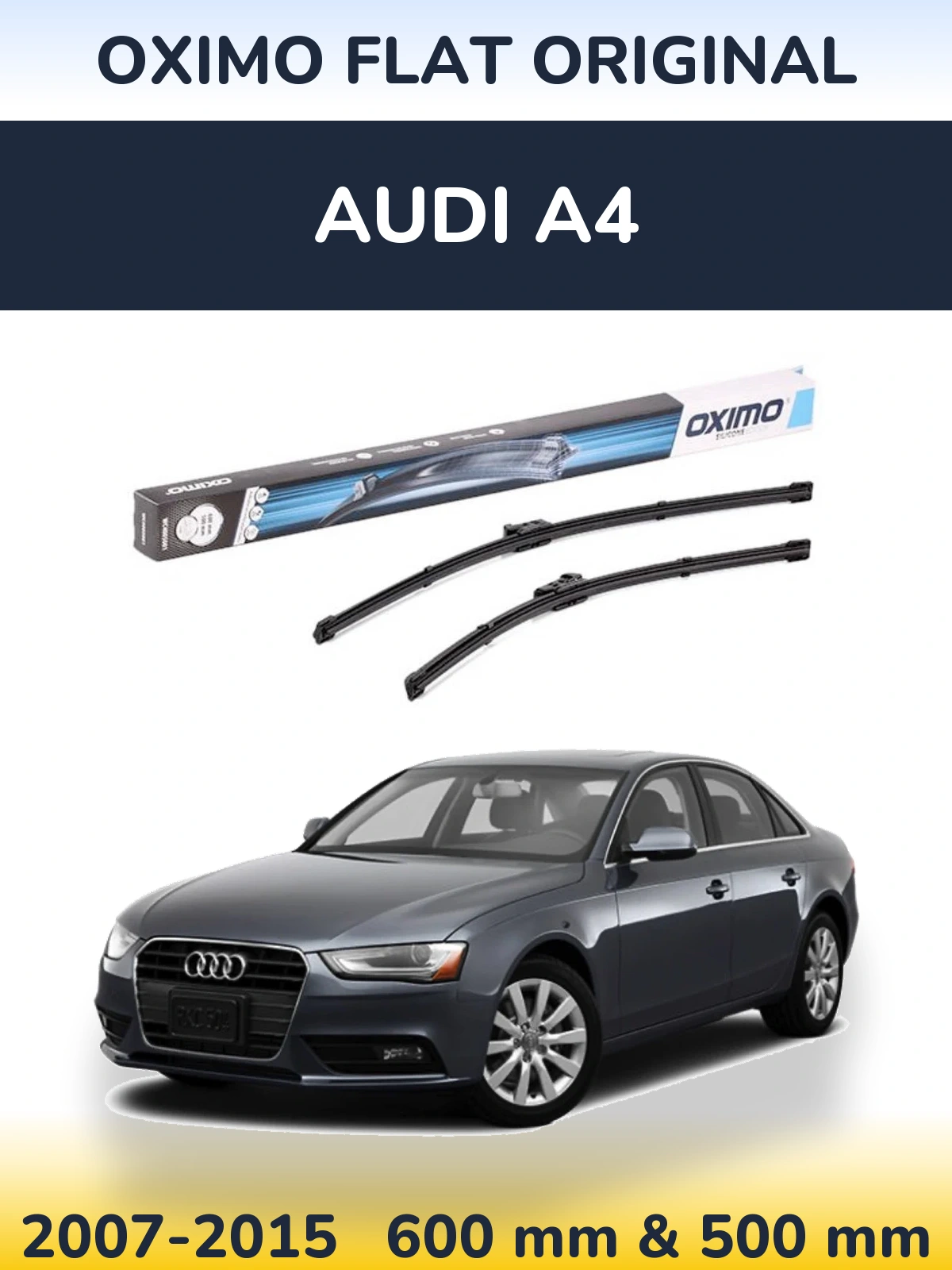 Komplet przednich wycieraczek Oximo Flat Original 600 & 500 mm do Audi A4 2007-2015