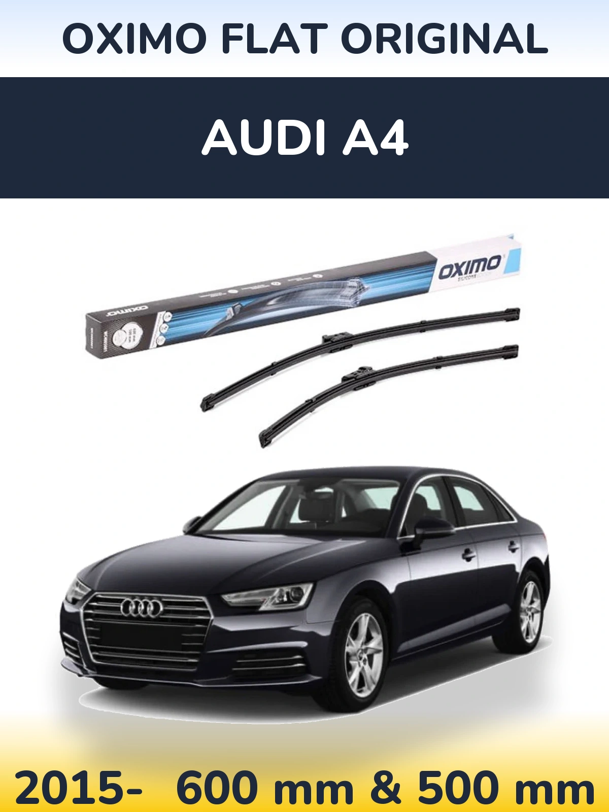 Komplet przednich wycieraczek Oximo Flat Original 600 & 500 mm do Audi A4 2015-2026