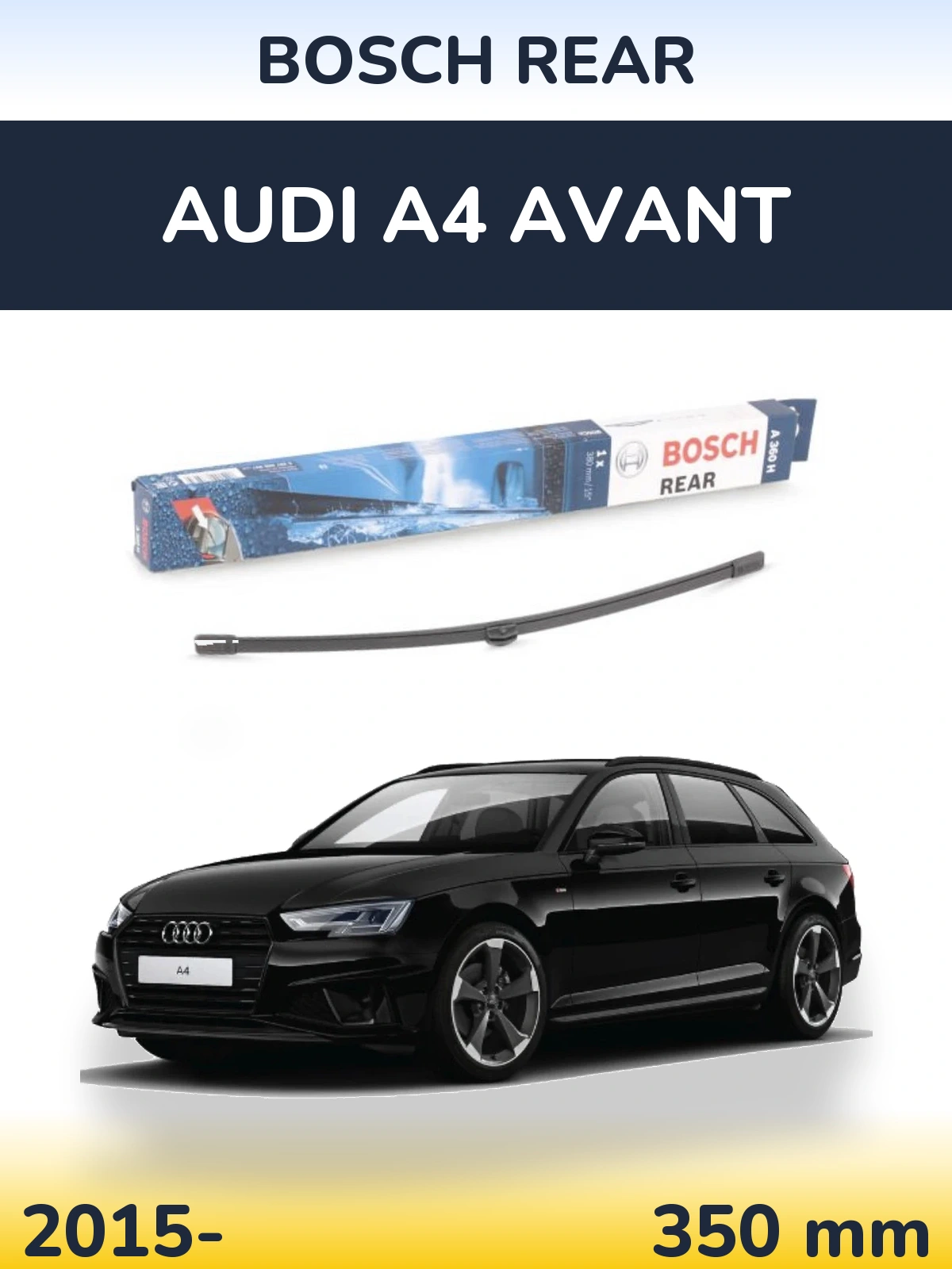 Rear wiper blade BOSCH Rear 380 mm for Audi A4 Avant 2015-2026