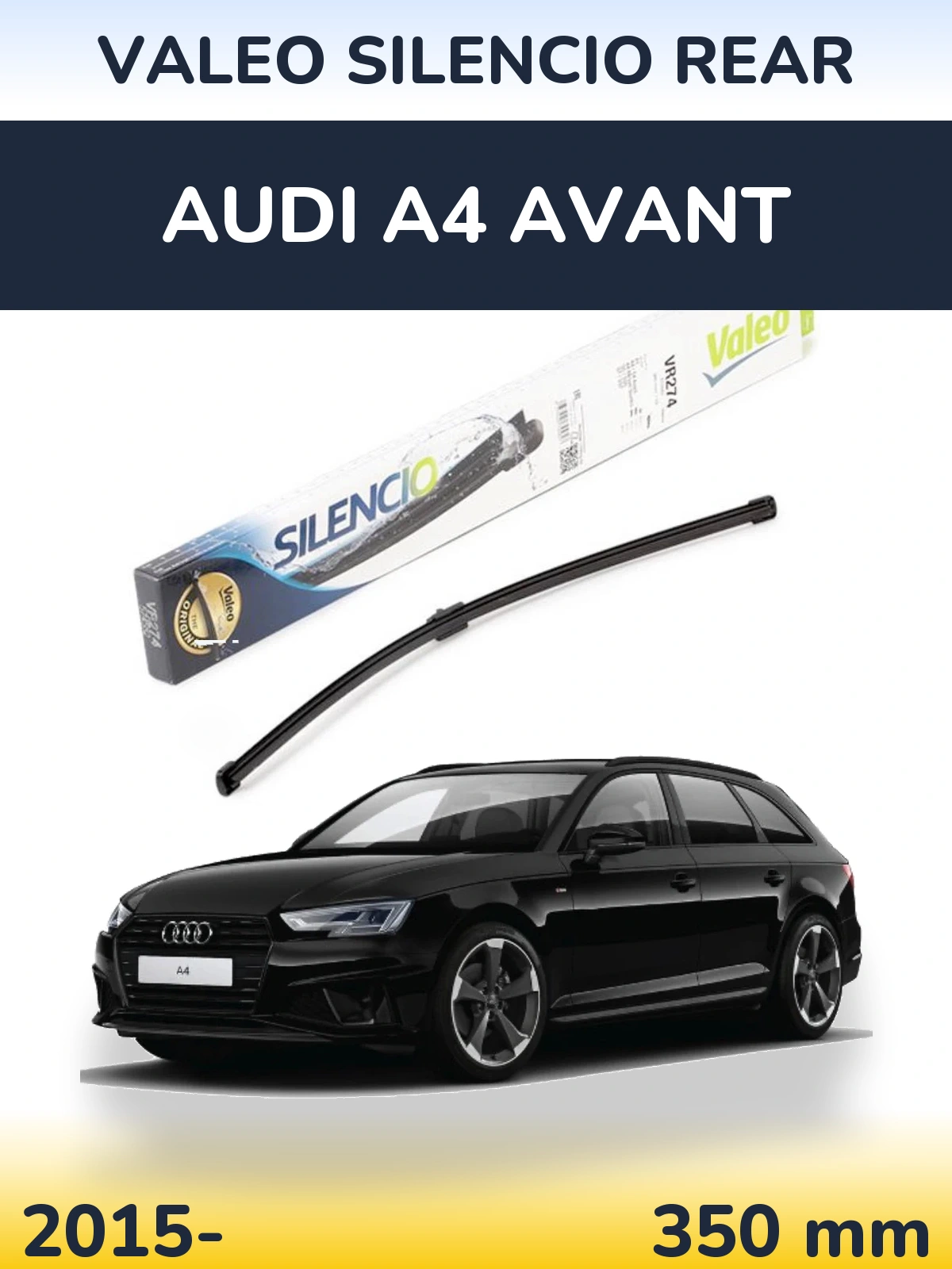 Rear wiper blade Valeo Silencio Rear 380 mm for Audi A4 Avant 2015-2026
