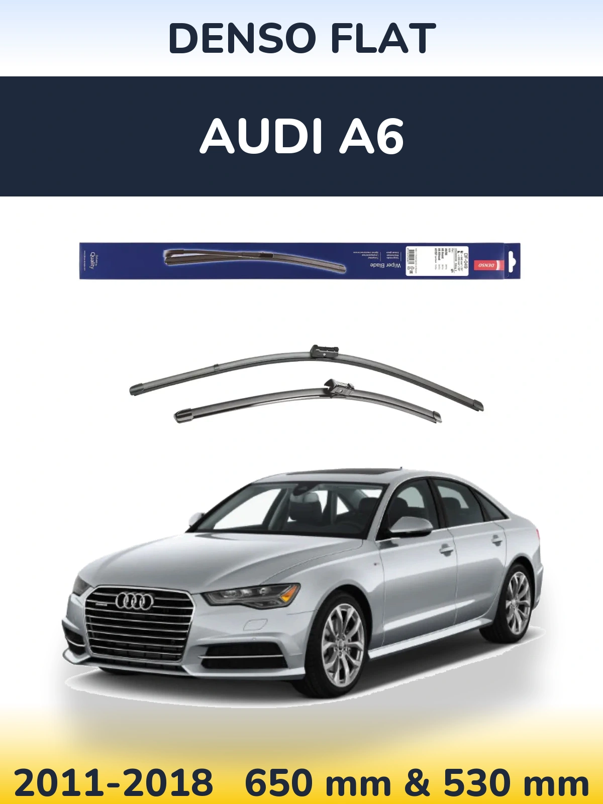 Komplet przednich wycieraczek Denso Flat 640 & 520 mm do Audi A6 2011-2018