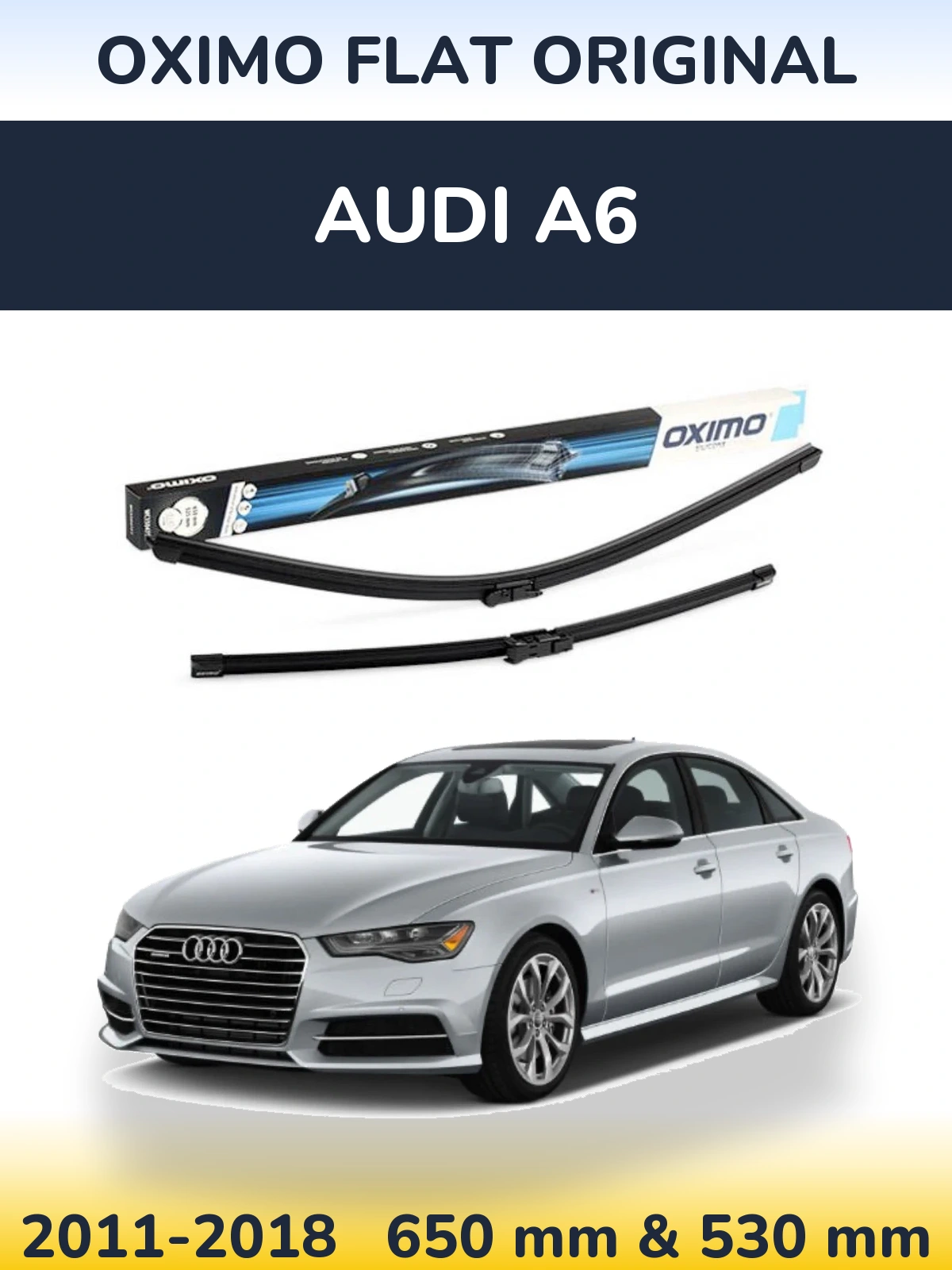 Komplet przednich wycieraczek Oximo Flat Original 650 & 530 mm do Audi A6 2011-2018
