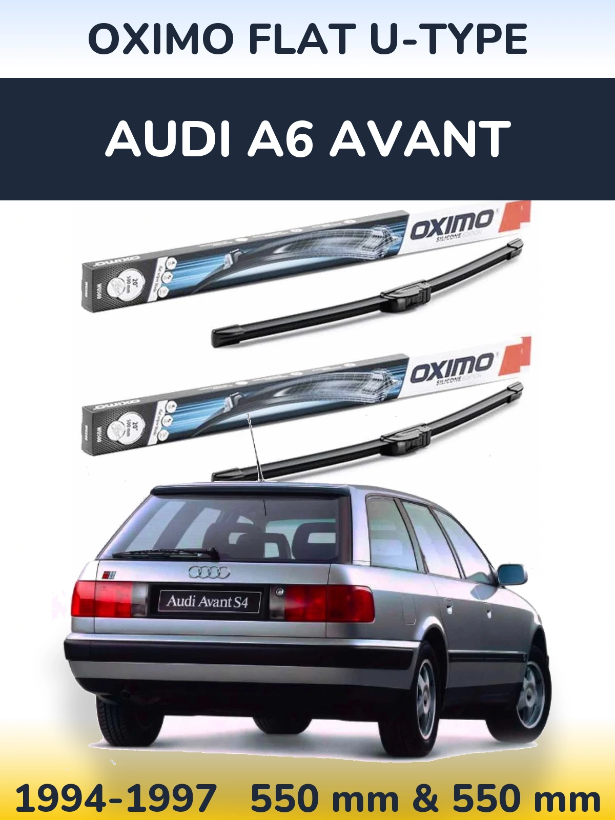 Komplet przednich wycieraczek Oximo Flat U-type 550 & 550 mm do Audi A6 Avant 1994-1997