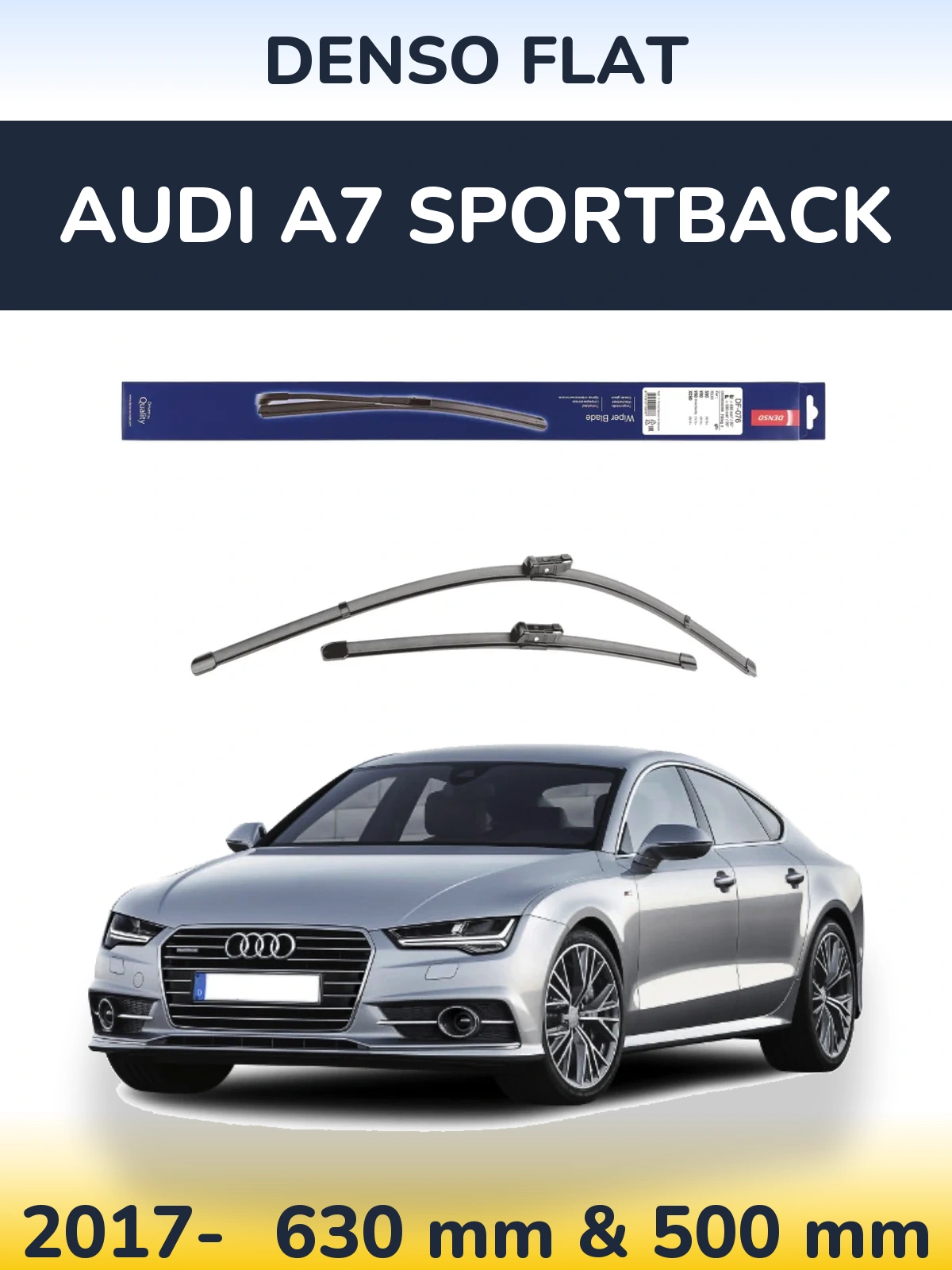 Komplet przednich wycieraczek Denso Flat 630 & 500 mm do Audi A7 Sportback 2017-2026