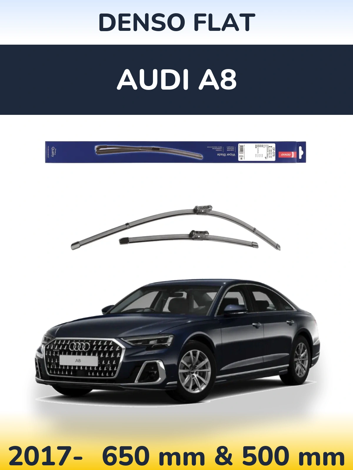 Комплект передних дворников Denso Flat 630 & 500 мм для Audi A8 2017-2026