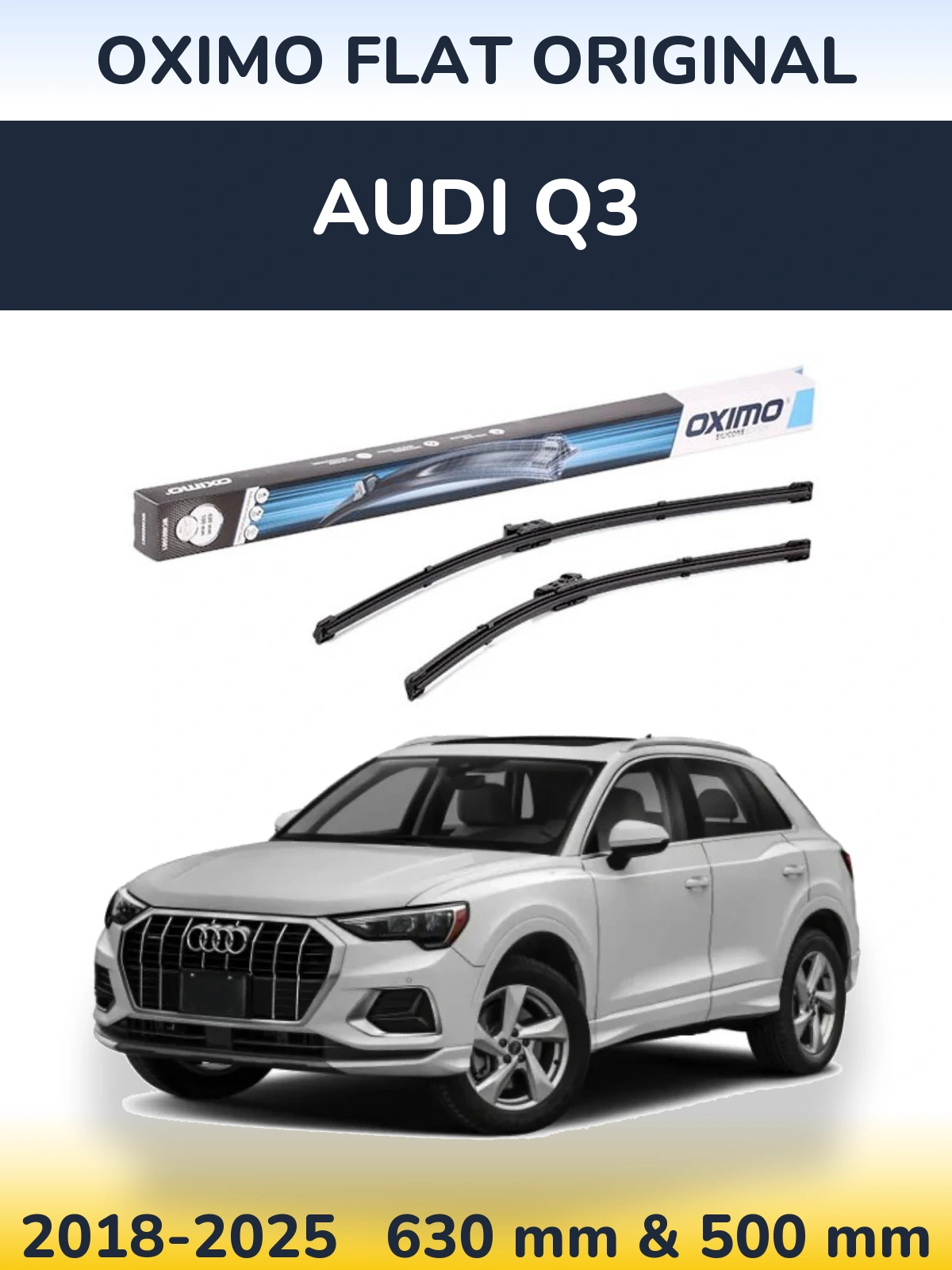Komplet przednich wycieraczek Oximo Flat Original 600 & 500 mm do Audi Q3 2018-2025
