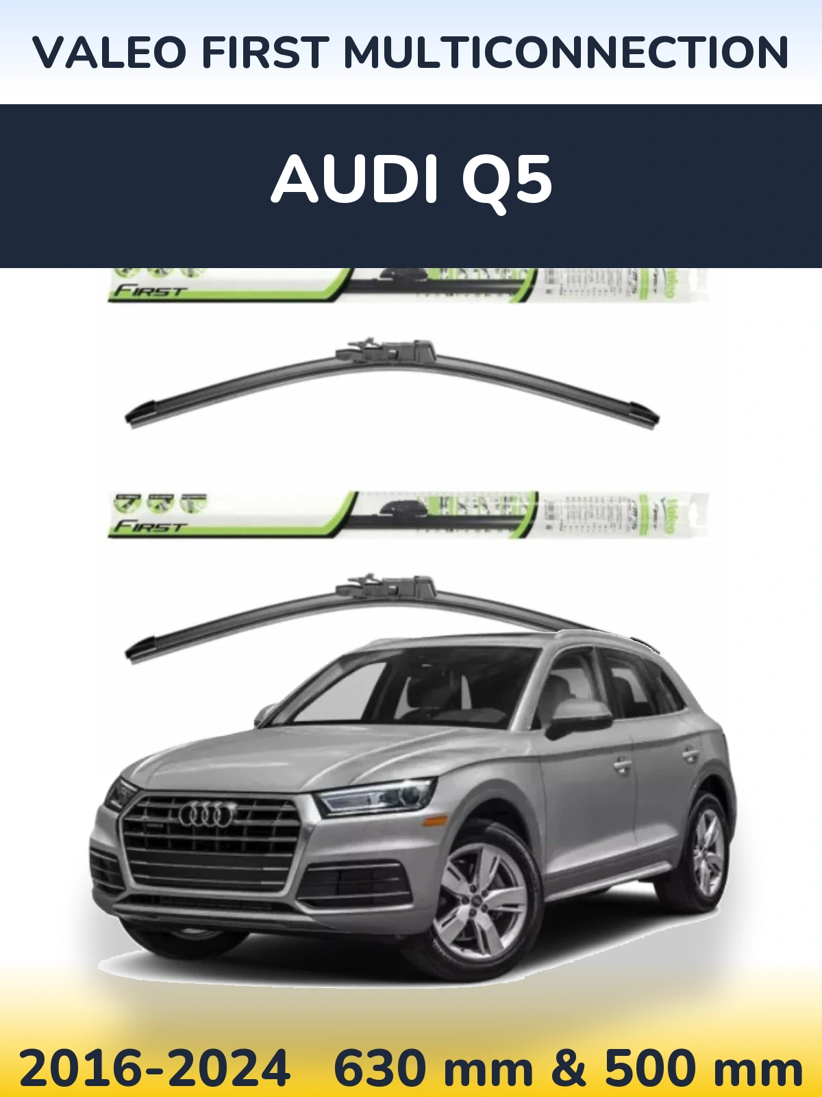 Комплект передних дворников Valeo First MultiConnection 600 & 500 мм для Audi Q5 2016-2024