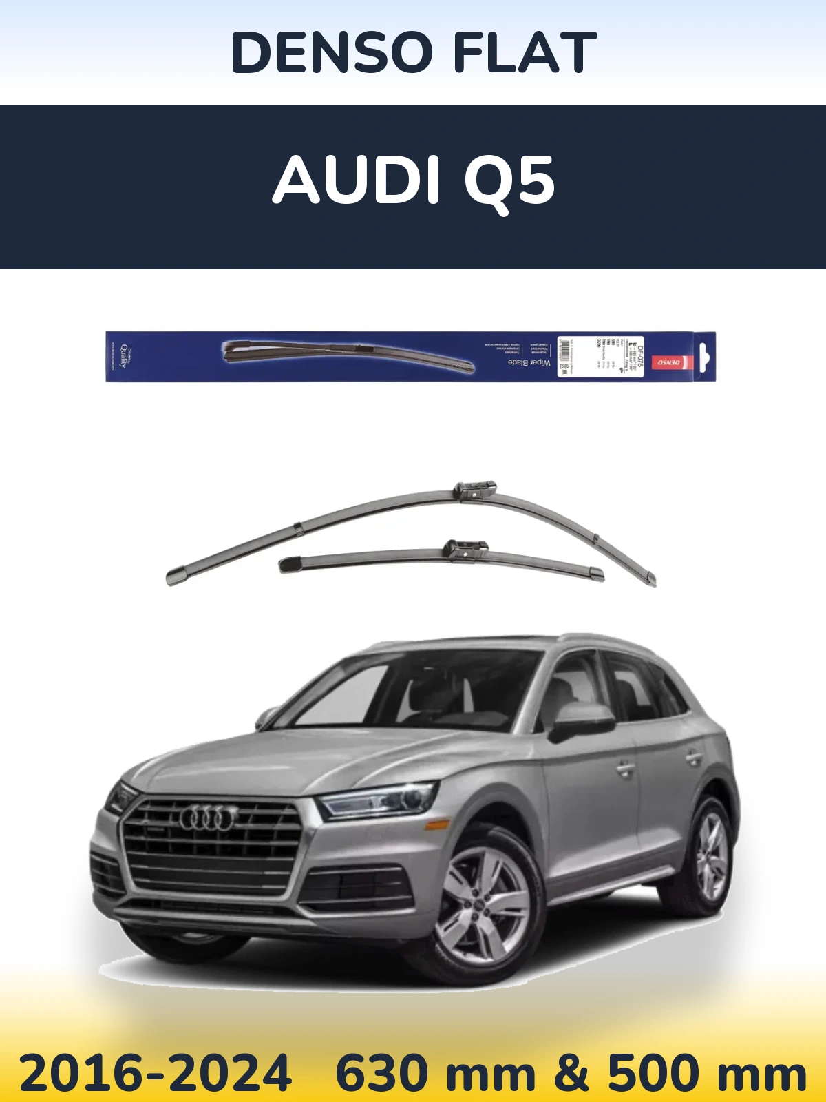 Комплект передніх щіток Denso Flat 630 & 500 мм для Audi Q5 2016-2024