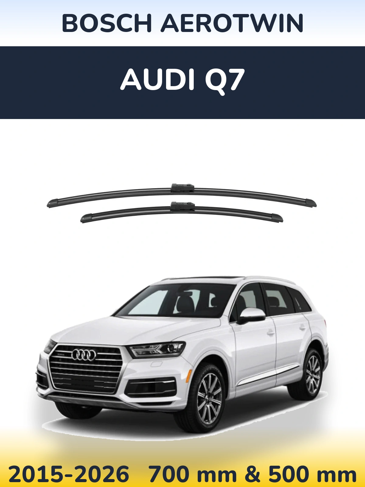 Комплект передних дворников BOSCH AeroTwin 700 & 500 мм для Audi Q7 2015-2026