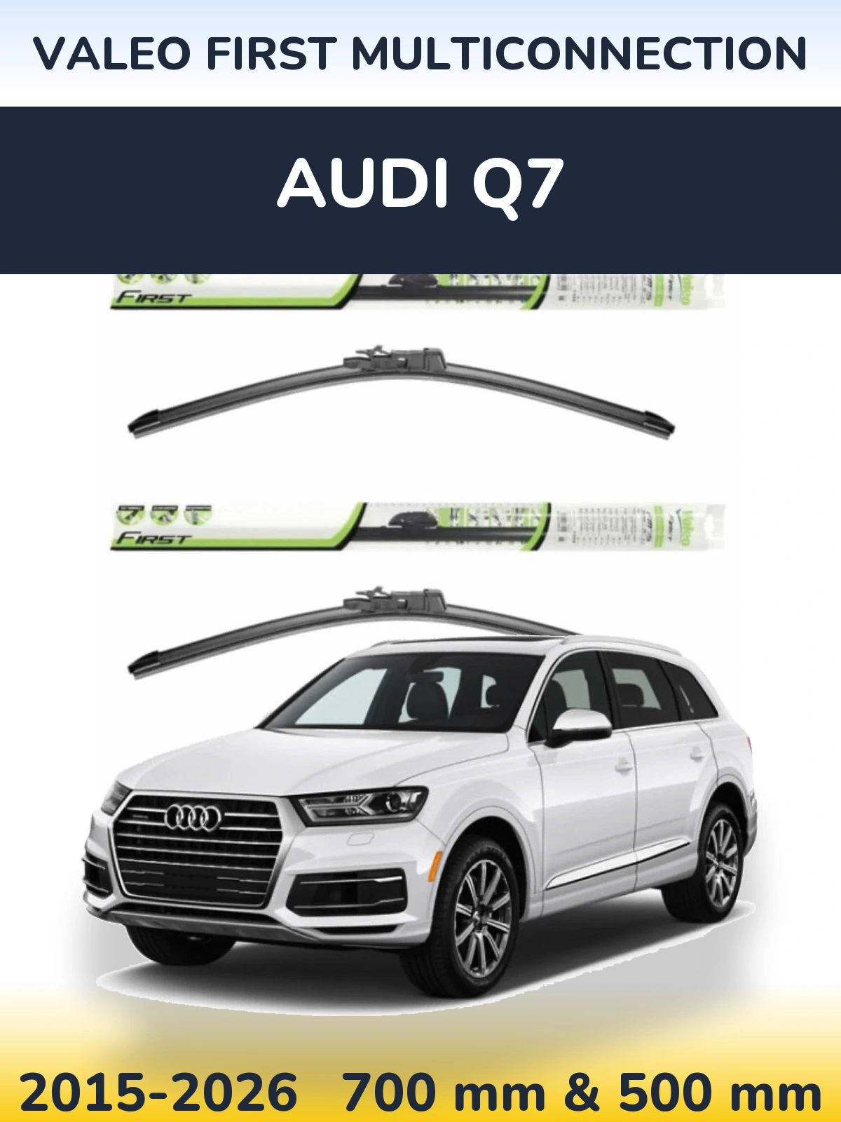Komplet przednich wycieraczek Valeo First MultiConnection 700 & 500 mm do Audi Q7 2015-2026