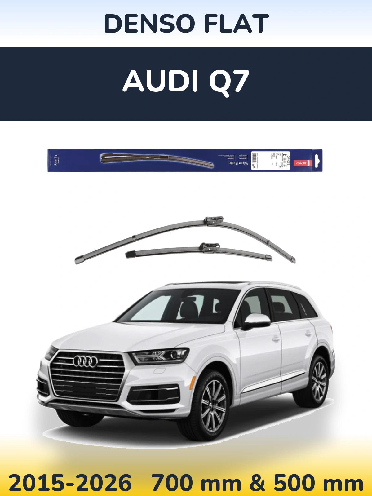 Komplet przednich wycieraczek Denso Flat 680 & 500 mm do Audi Q7 2015-2026